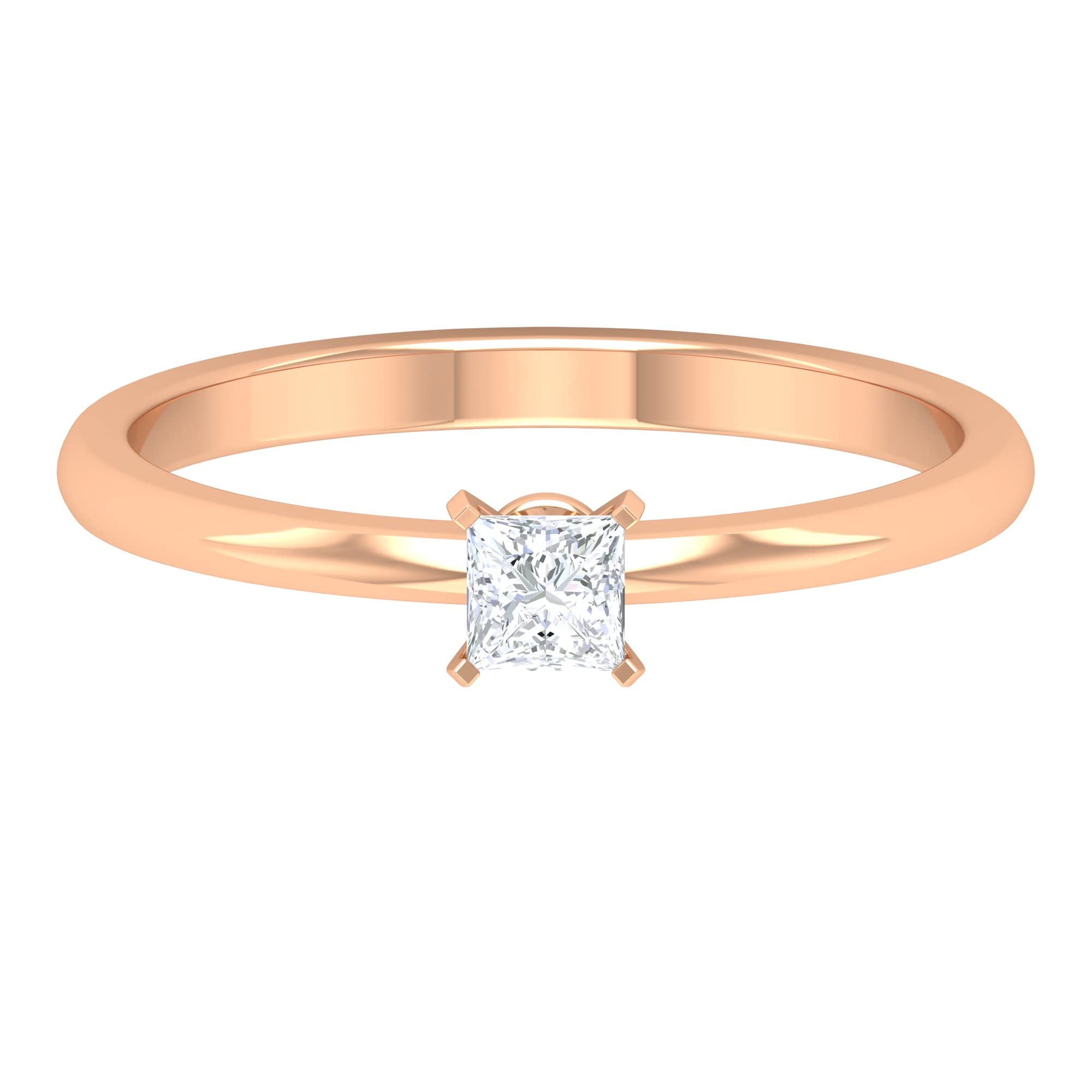 14K Solid Gold Diamond Solitaire Ring for Women - Elegant Promise Ring with Brilliant Cut Diamond - Perfect for Engagement, Anniversary & Special Occasions