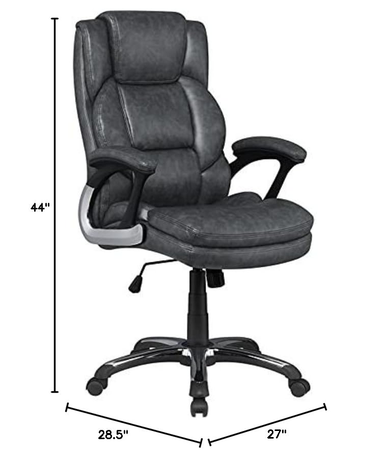 BOWERY HILL Modern Adjustable Height Office Chair - Ergonomic Mesh Back Computer Desk Chair with Lumbar Support, Gray and Black - Perfect for Home Office, Gaming & Workspace