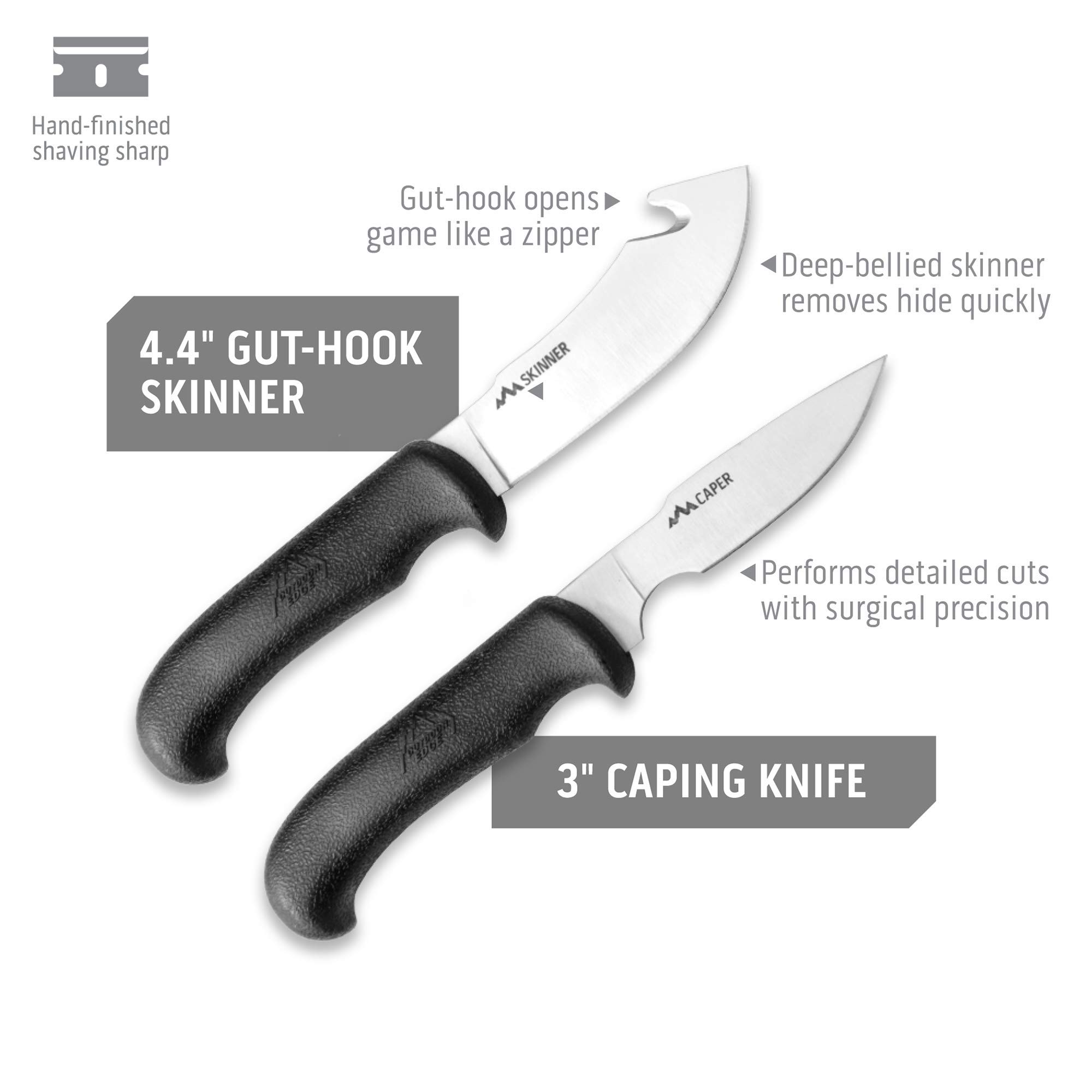 Outdoor Edge Game Processor 12-Piece Hunting Knife Set - Caping & Boning Knives, Skinning Knife, Bone Saw, Game Shears, Sharpener & Rib Spreader in Hard Case | Premium Butcher Knife Kit for Deer, Elk & Wild Game Processing | Perfect for Hunting, Field Dressing & Meat Preparation