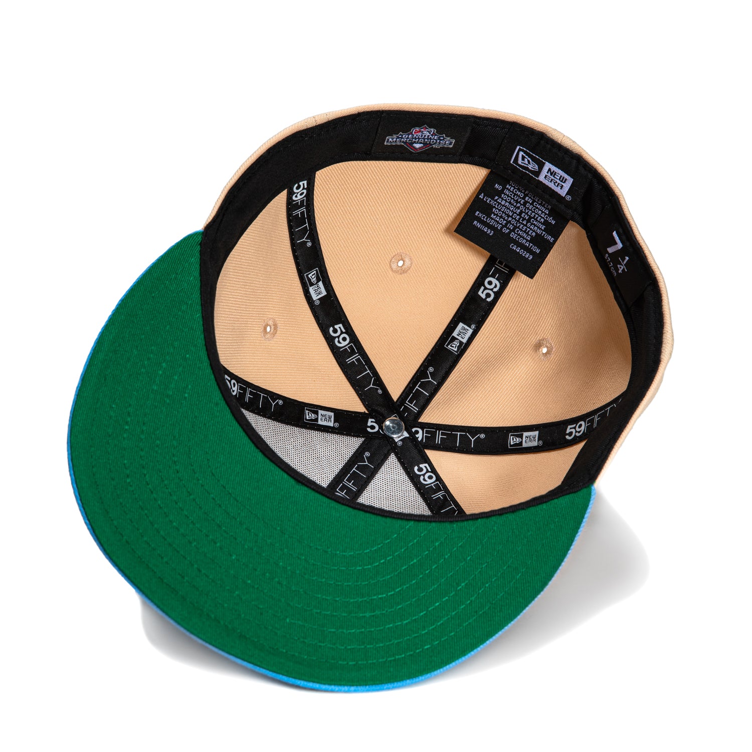 New Era 59Fifty Bowie Baysox Baseball Cap with Chesapeake Baysox Patch - Peach & Light Blue Snapback Hat for Baseball Fans & Sports Enthusiasts
