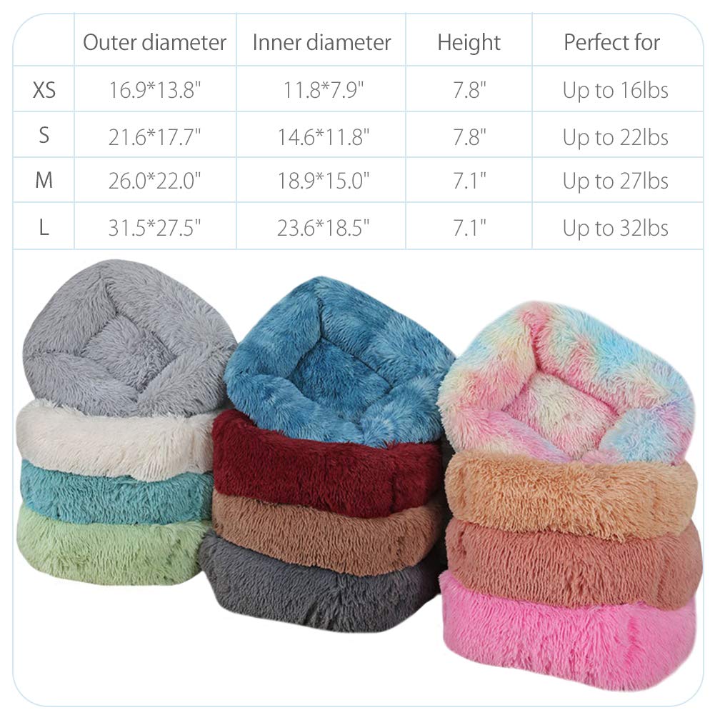 La La Pet® Donut Dog & Cat Bed - Cozy Cave Burrow Pet Bed with Self-Warming Technology for Small & Medium Dogs - Soft Plush Calming Cuddler Bed Improves Sleep (Gray) - Perfect for Anxiety Relief & Winter Warmth in Living Room or Bedroom