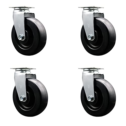 4 Swivel - No Brakes - Black