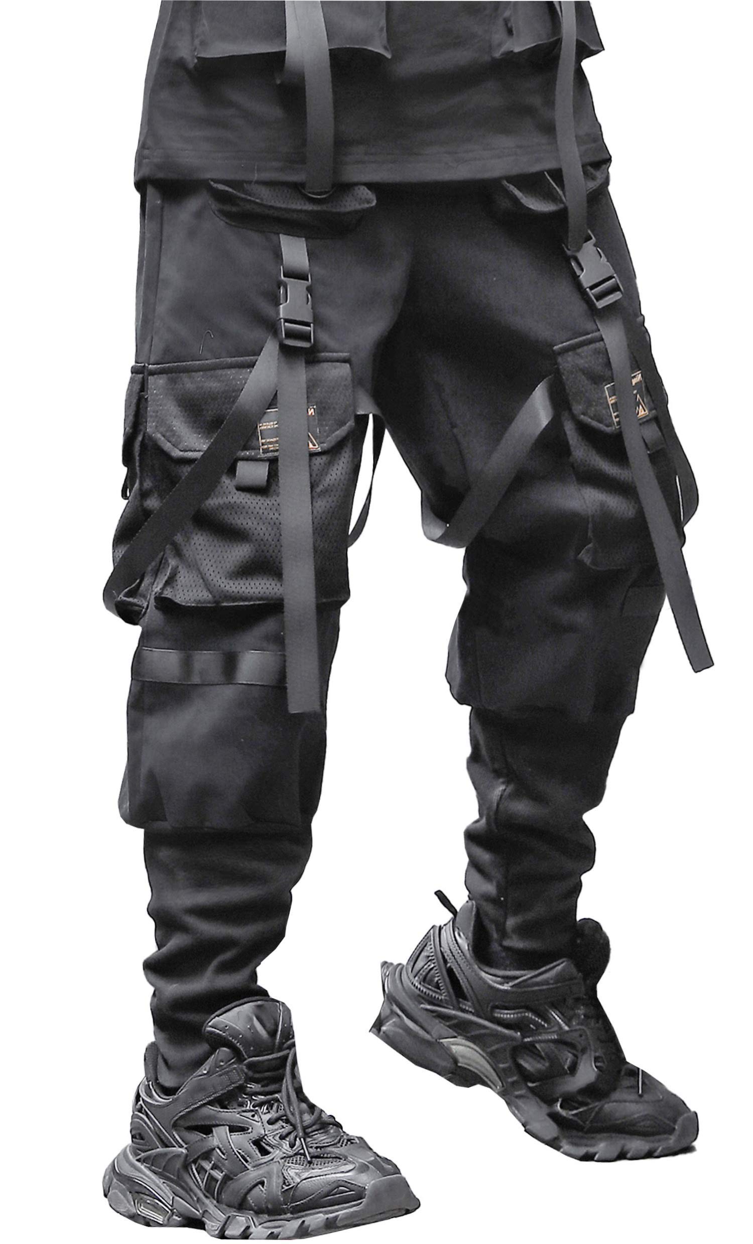 Men's Punk Streetwear Cargo Jogger Pants - Stylish Outdoor & Casual Wear for Urban Fashion, Hiking & Street Style