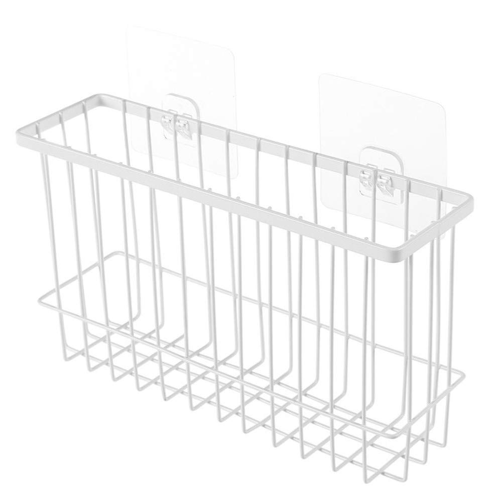 Basket Wire Iron Bathroom Mesh Self-Adhesive Rack Organizer - Kitchen Storage Bin, Fridge Top Organizer for Kitchen, Dining & Bar - Perfect for Bathroom, Pantry, and Laundry Room Storage