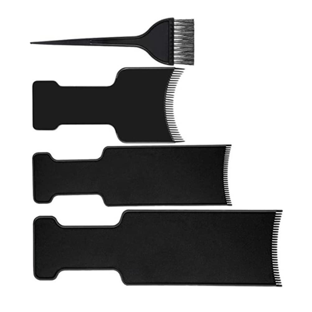 MILISTEN 4pcs Professional Hair Coloring Kit - Tint Brush, Dye Applicator, Balayage Board with Teeth, Hair Coloring Paddle & Plastic Scrubbing Brush for Salon & Home Hair Dyeing - Perfect for Highlights, Ombre & Root Touch Up