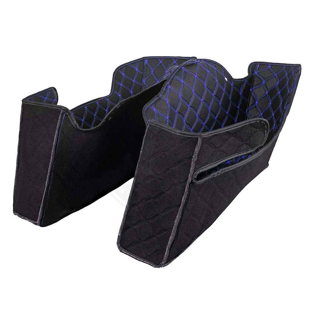 Moto Onfire Stitch Saddlebag Liners & Inserts for 2013 & Older Harley-Davidson Motorcycles - Waterproof Storage Bags (Blue) | Perfect for Long Rides & Road Trips