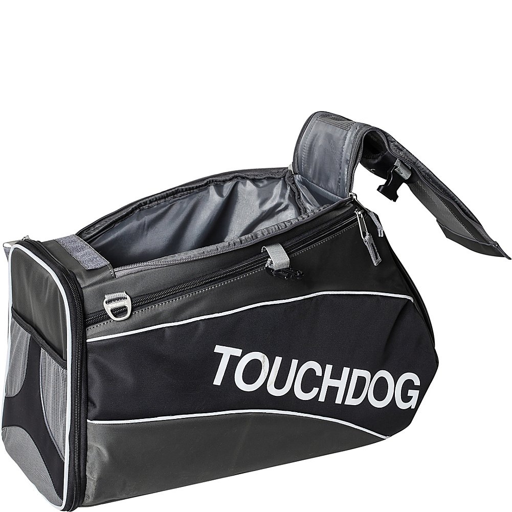 TOUCHDOG Airline Approved Pet Carrier - Water Resistant Dog Travel Bag for Small to Medium Dogs, Lightweight & Durable, Jet Black - Perfect for Air Travel, Road Trips, and Outdoor Adventures