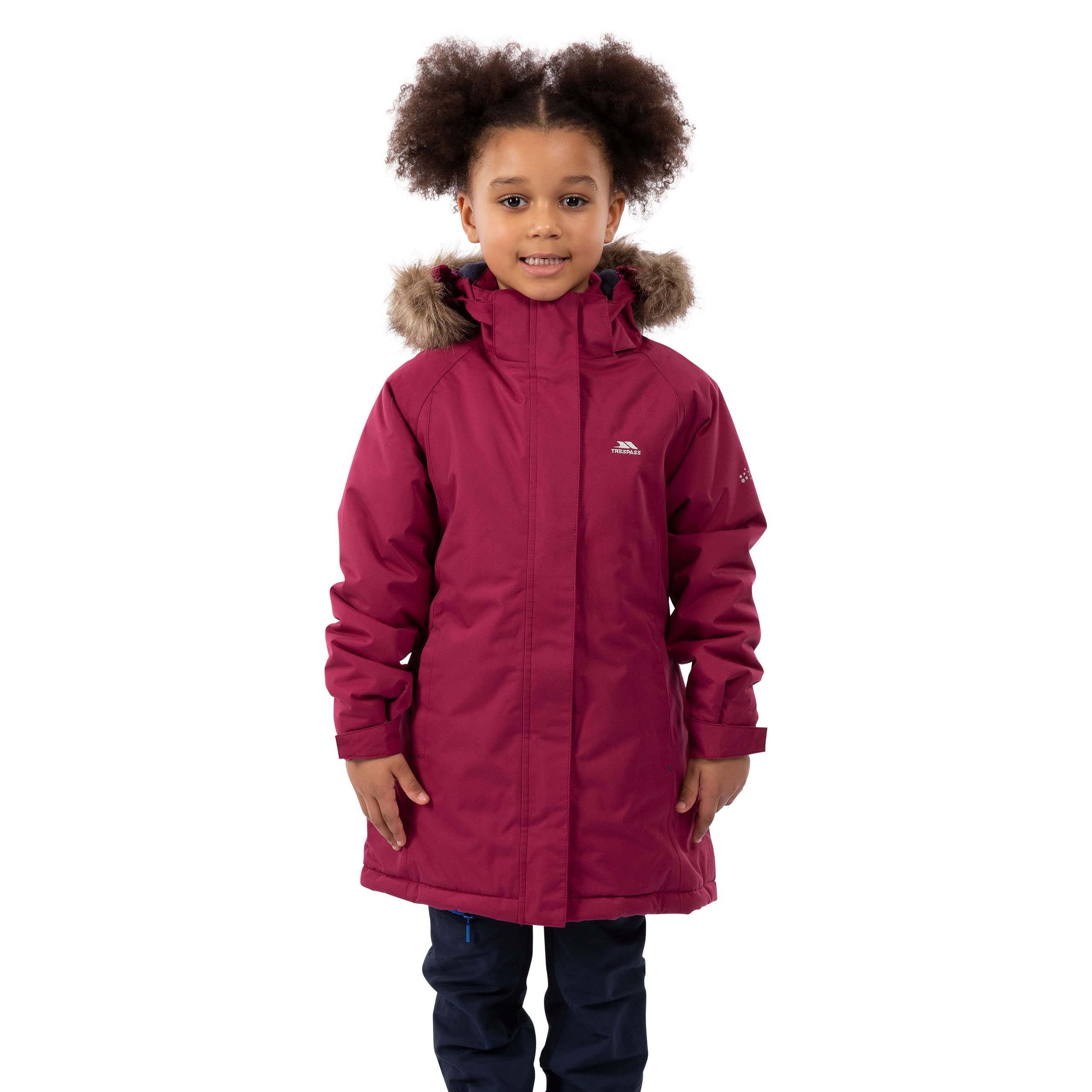Trespass Girls' Waterproof Parka Jacket - Lightweight Raincoat for Outdoor Play, School & Winter Adventures
