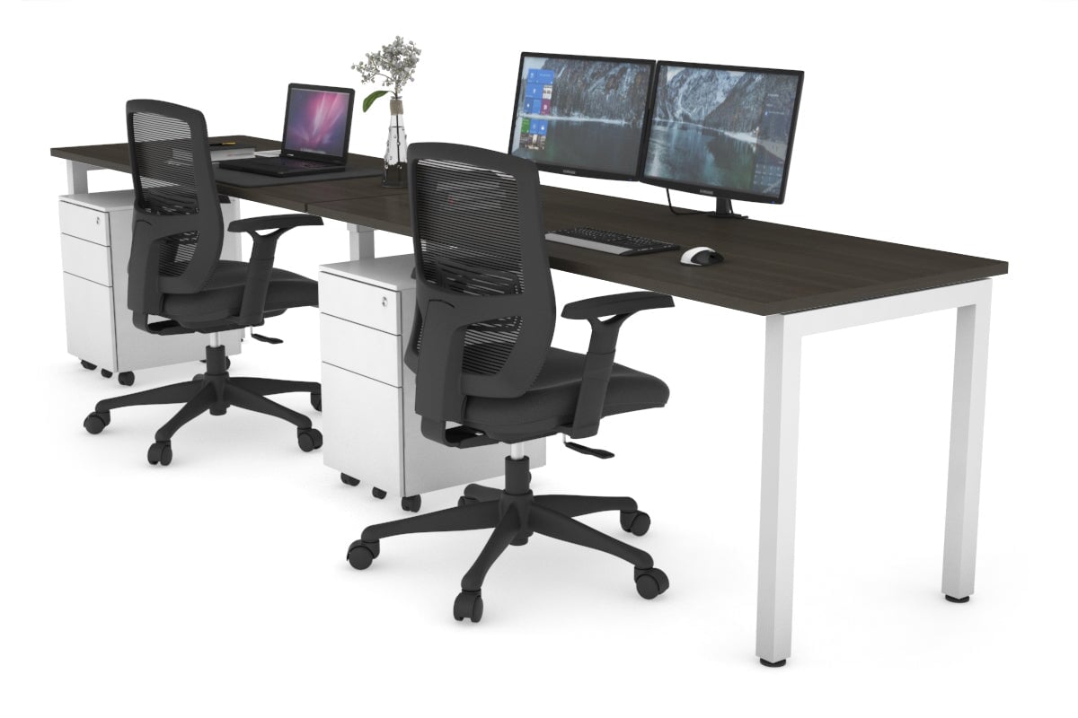 Quadro Square Legs 2 Person Office Workstation Desk - 1200L x 700W Dimensions - Perfect for Shared Workspaces, Home Offices & Collaborative Environments