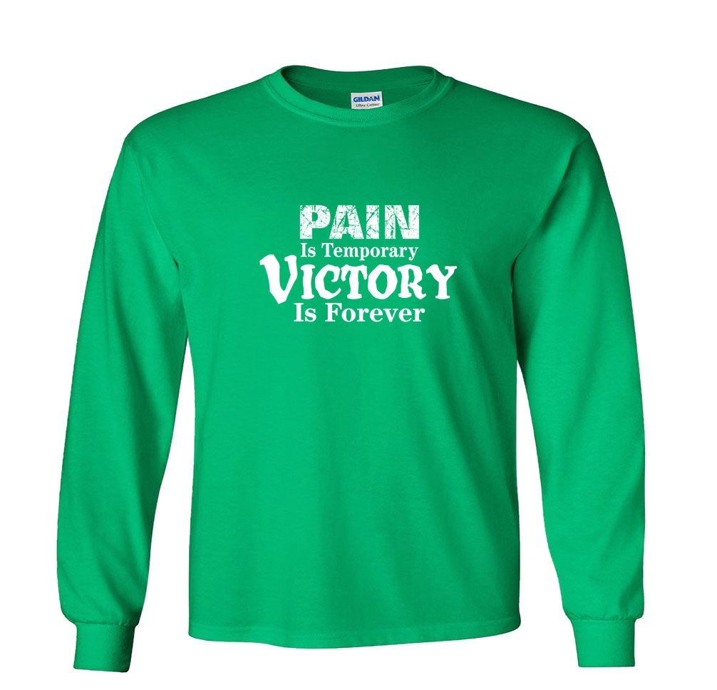 Softball Long Sleeve Performance Shirt - Moisture Wicking Athletic Tee for Women & Men - 'Pain is Temporary Victory is Forever' Motivational Sports Apparel - Perfect for Training, Games & Team Uniforms