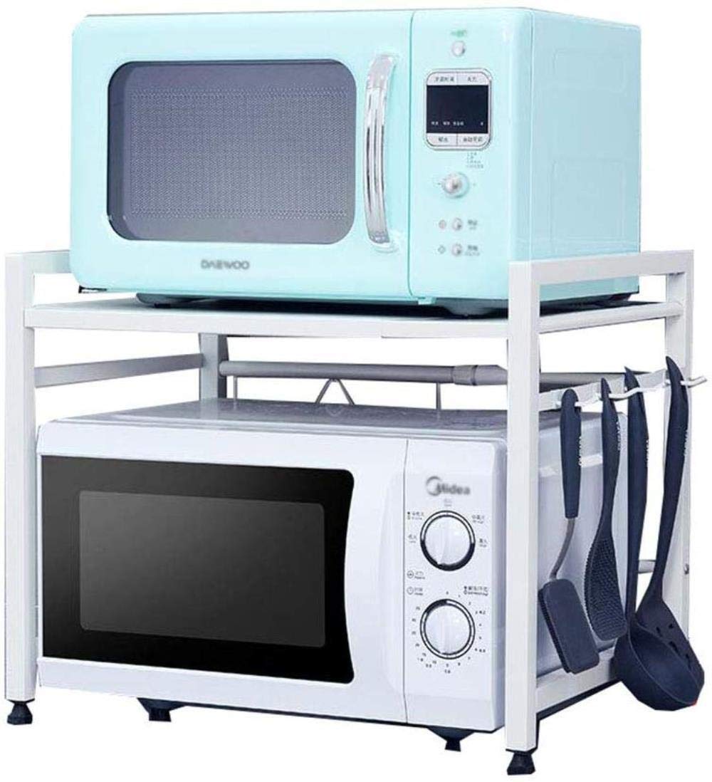 Stainless Steel Retractable Kitchen Rack - Microwave Oven Shelf, Pot Organizer & Rice Cooker Storage - Space-Saving Under Cabinet Storage for Small Kitchens & Apartments