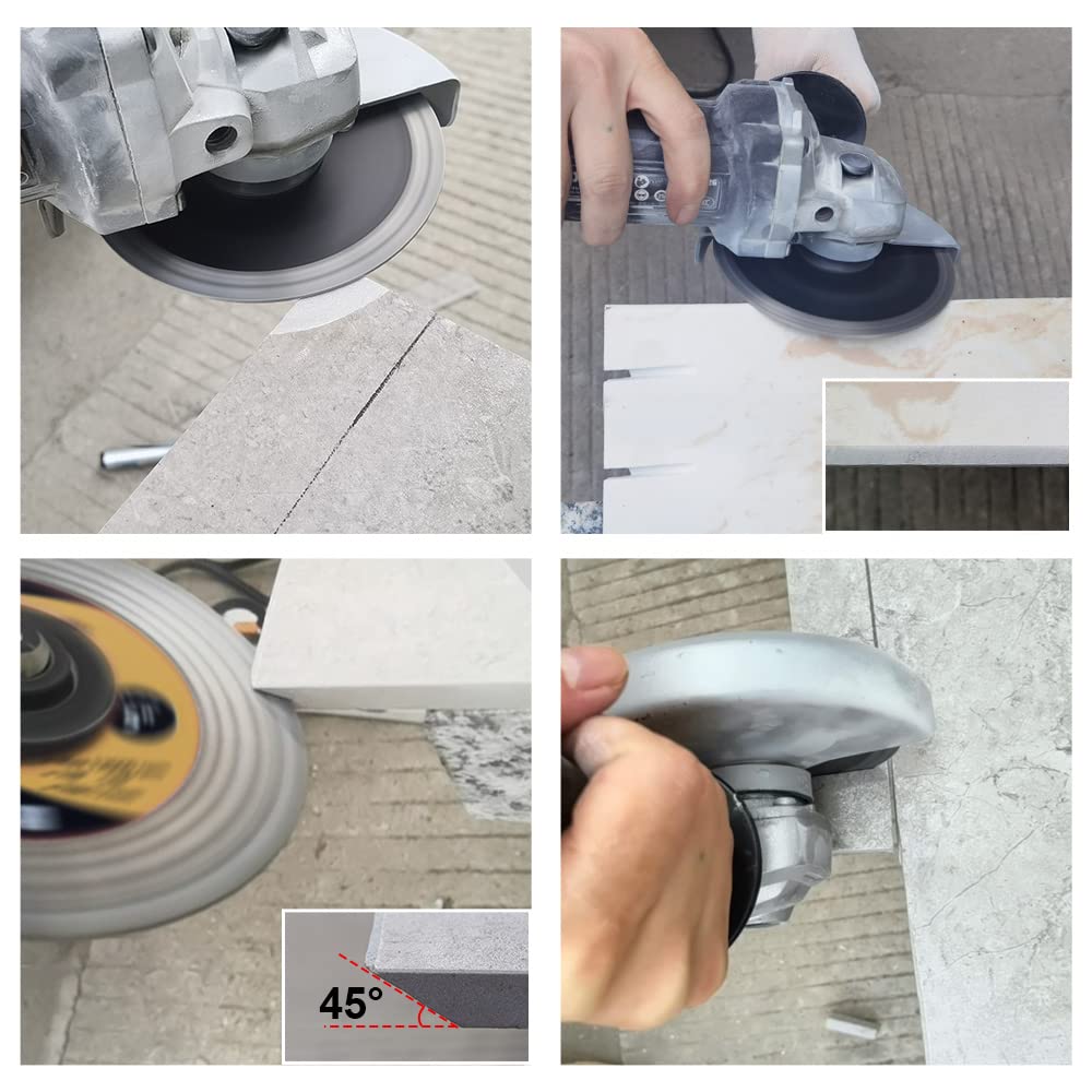 2-Pack 4.5 Inch Super Tile Blade - Diamond Porcelain Cutting Disc for Granite, Marble, Ceramic & Porcelain Tiles - Wet/Dry Grinding Wheel - Perfect for DIY Home Renovation & Professional Tile Installation