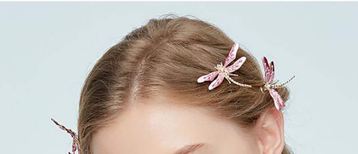 6 PCS U-Shaped Dragonfly Wedding Hair Pins - Alloy Bridal Hair Accessories for Women, Prom Headpieces, DIY Hairpins - Perfect for Weddings, Parties & Special Occasions