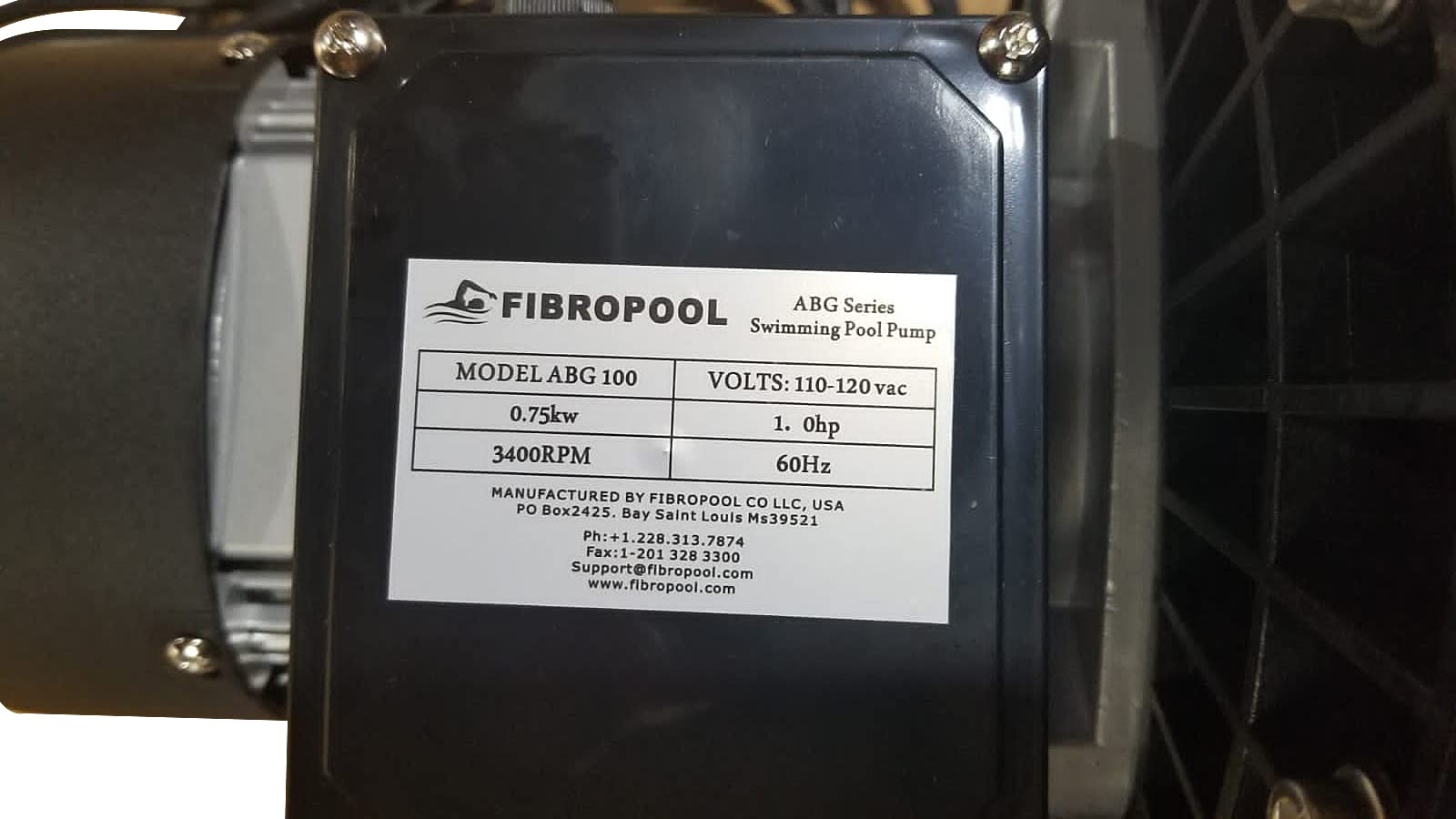 FibroPool 1HP Swimming Pool Pump for Above Ground Pools - High Efficiency 1 Horsepower Single Speed Motor with Clear Top Lid | Designed & Assembled in USA | Includes Hose Adapters | Perfect for Backyard Pool Maintenance & Water Circulation (Model ABG100)