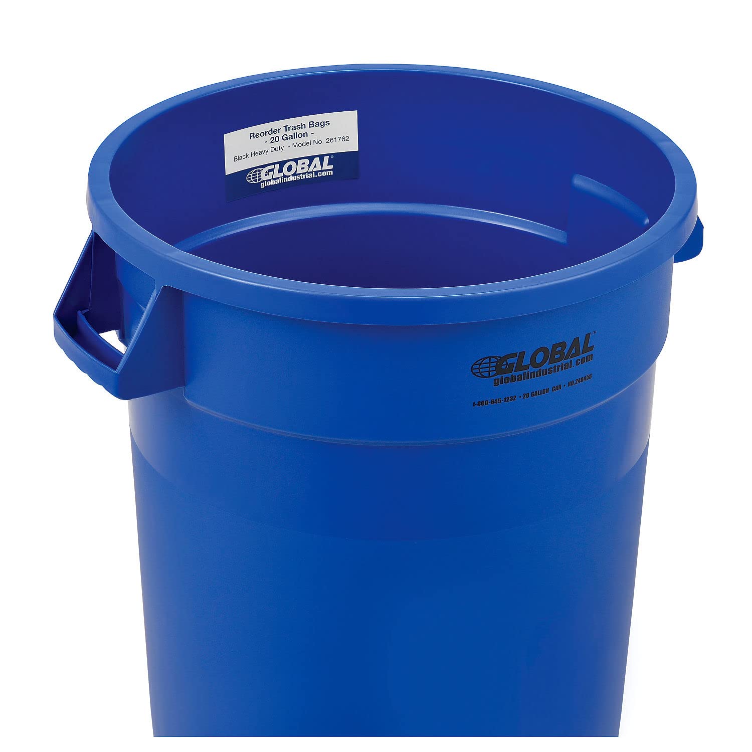 20 Gallon Heavy-Duty Plastic Trash Can with Lid - Blue Commercial Grade Waste Bin for Kitchen, Office, Restaurant & Outdoor Use