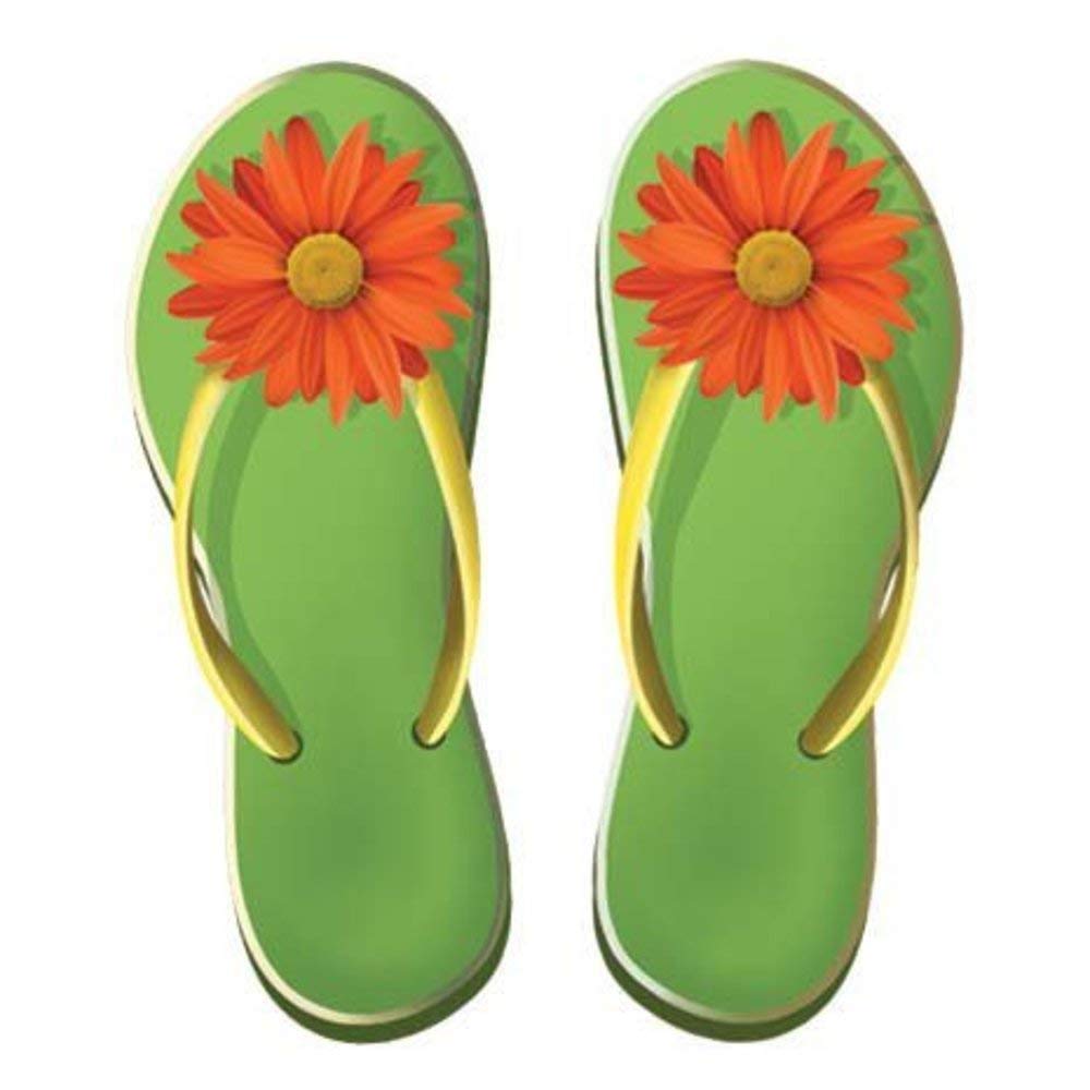 Women's Comfortable Flip Flops - Non-Slip Beach Sandals with Porcelain Mosaic Design (9