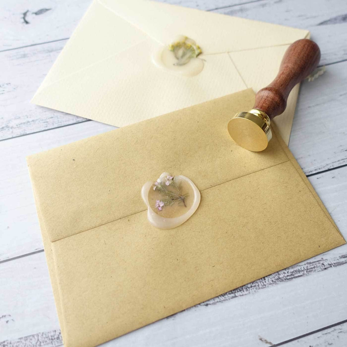 Custom Wax Seal Stamp with Wooden Handle - Personalized Wax Seal Kit for Wedding Invitations, Letters, and DIY Crafts