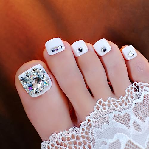 White & Rhinestones