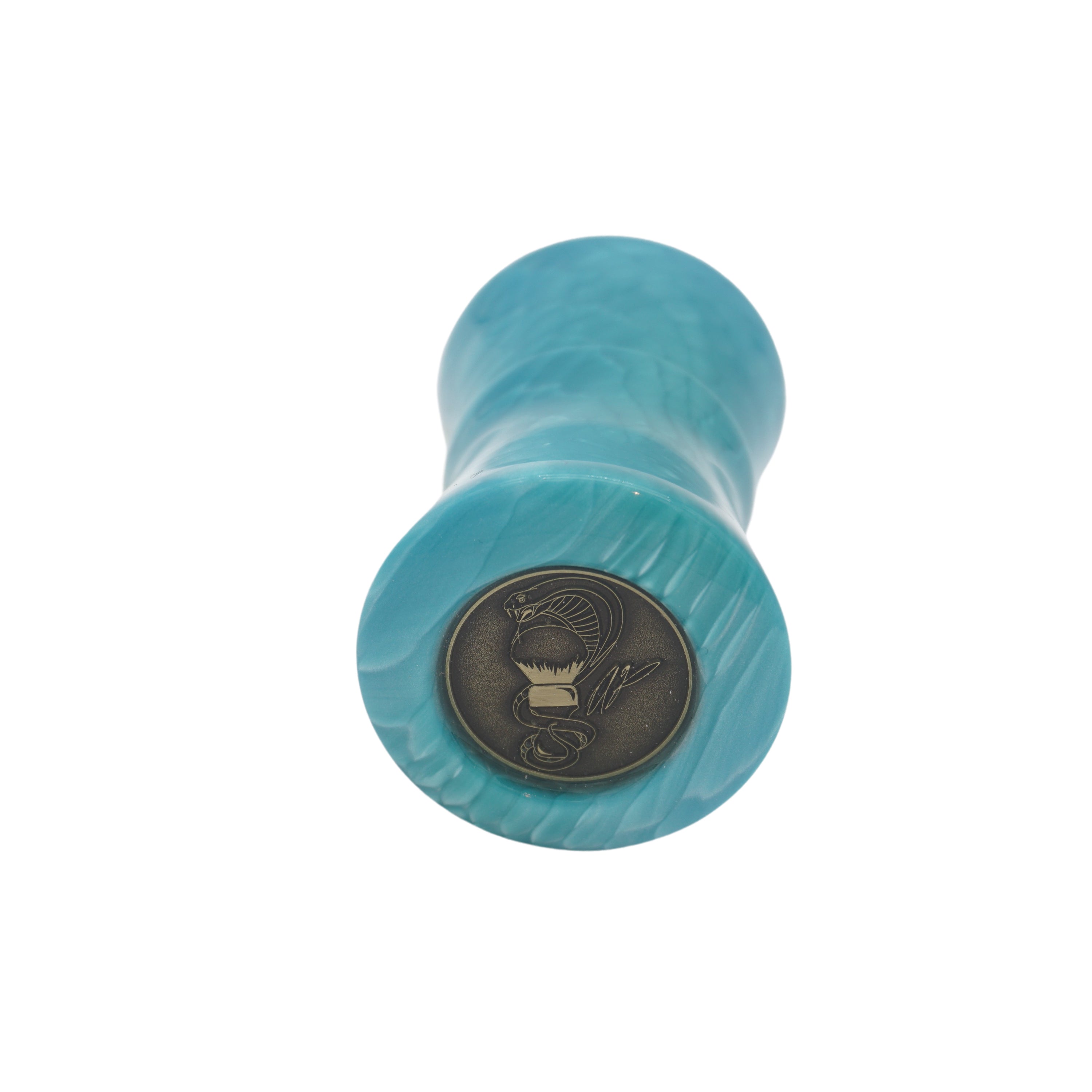 Premium Blue Snakeskin Handcrafted Shaving Brush Handle - Fits 24mm & 26mm Knots - Perfect for Wet Shaving & Grooming Gifts for Men