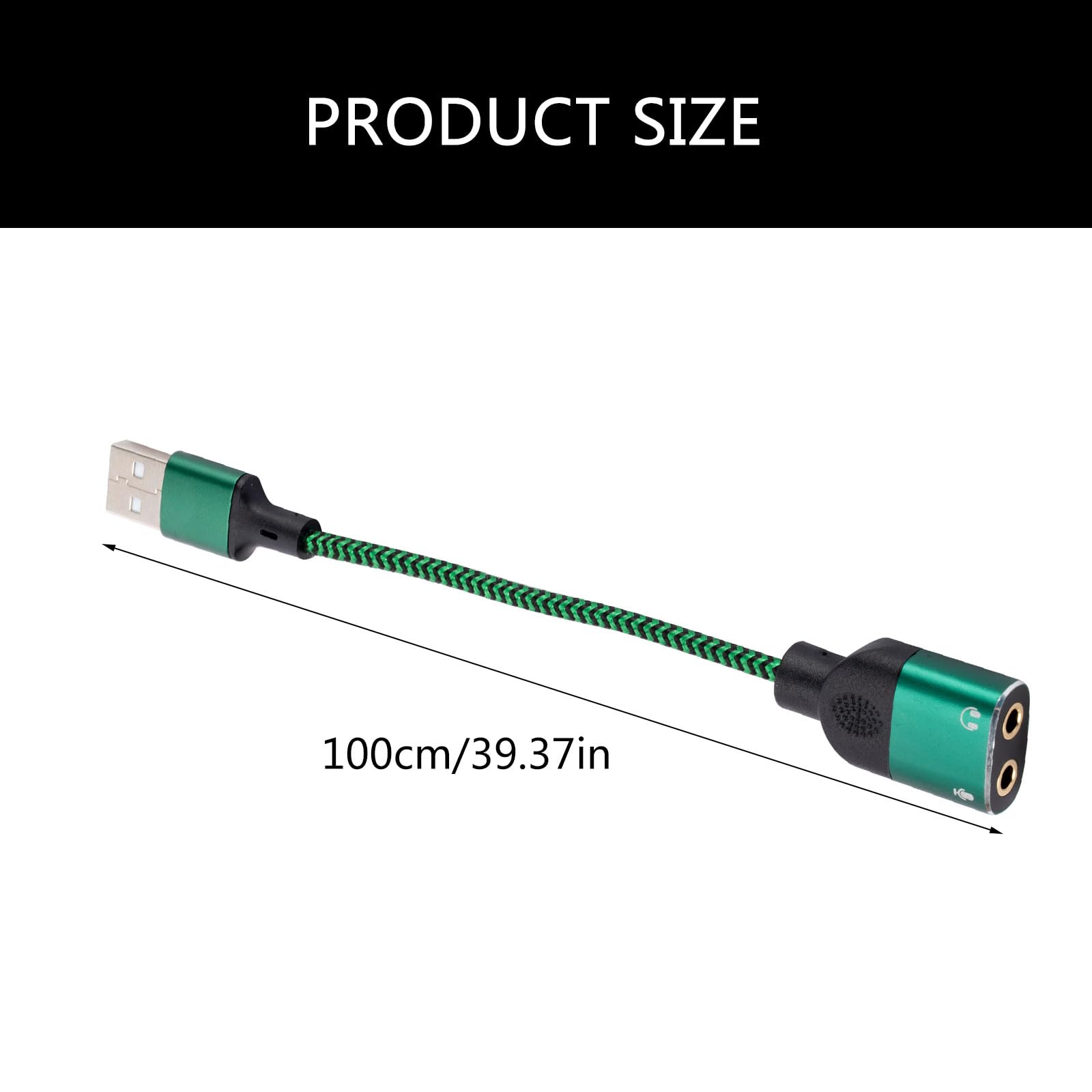HIOPOIUYT Plug and Play USB Sound Card with 3.5mm Audio Jack - USB to Headphone Adapter for PC/Laptop - No Driver Required - Perfect for Gaming, Streaming & Conference Calls