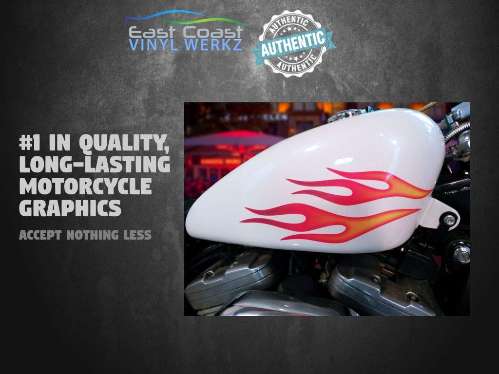 Motorcycle Split Tank Top Decals Set - 2 Piece Rose Red Vinyl Stickers for Bike Customization | Perfect for Harley, Yamaha, Honda Motorcycle Accessories & DIY Projects