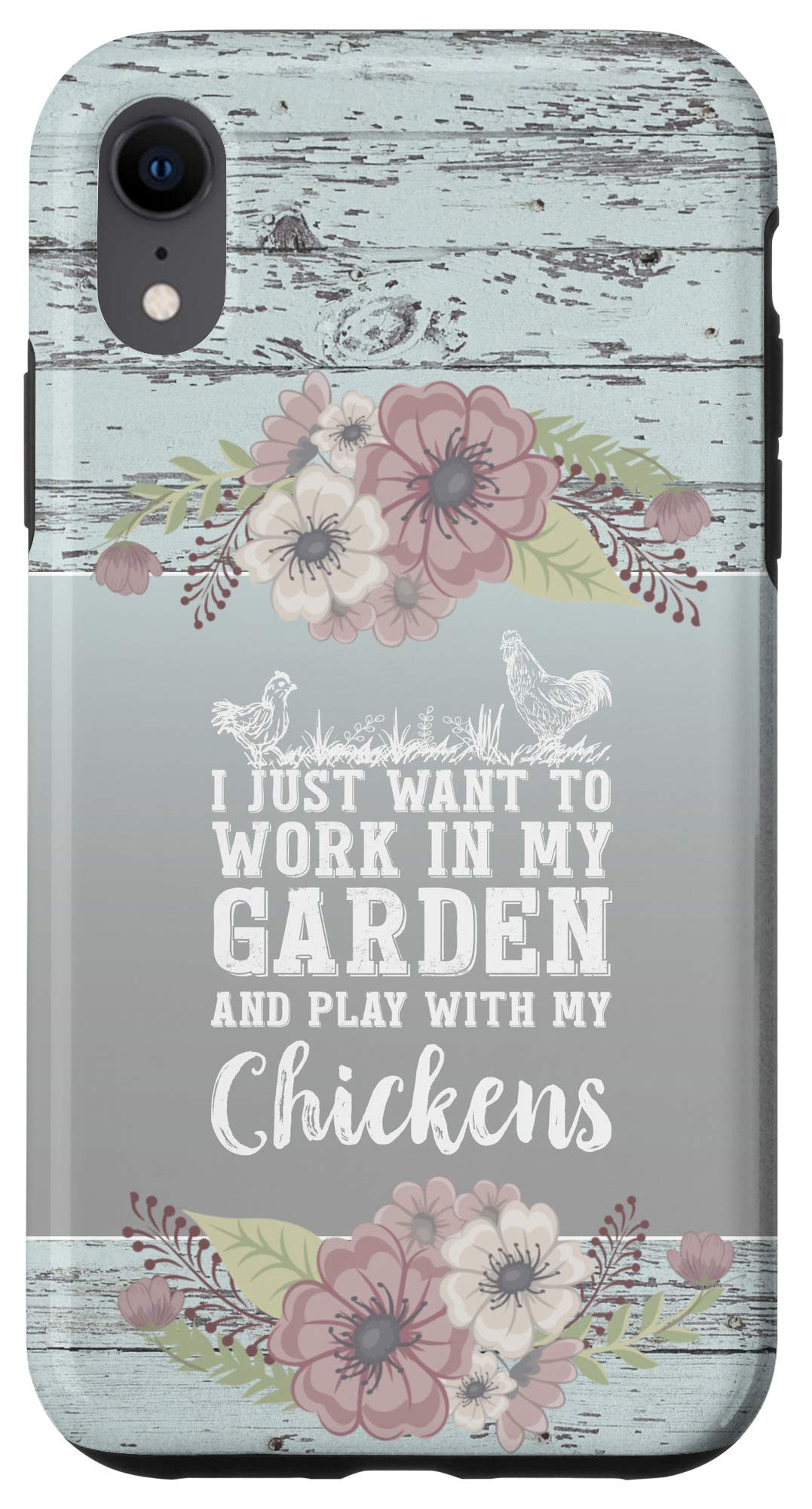 iPhone XR Phone Case - Funny Crazy Chicken Lady Design - Durable Gardening & Outdoor Protective Cover for Women - Perfect for Farm, Garden, and Country Lifestyle