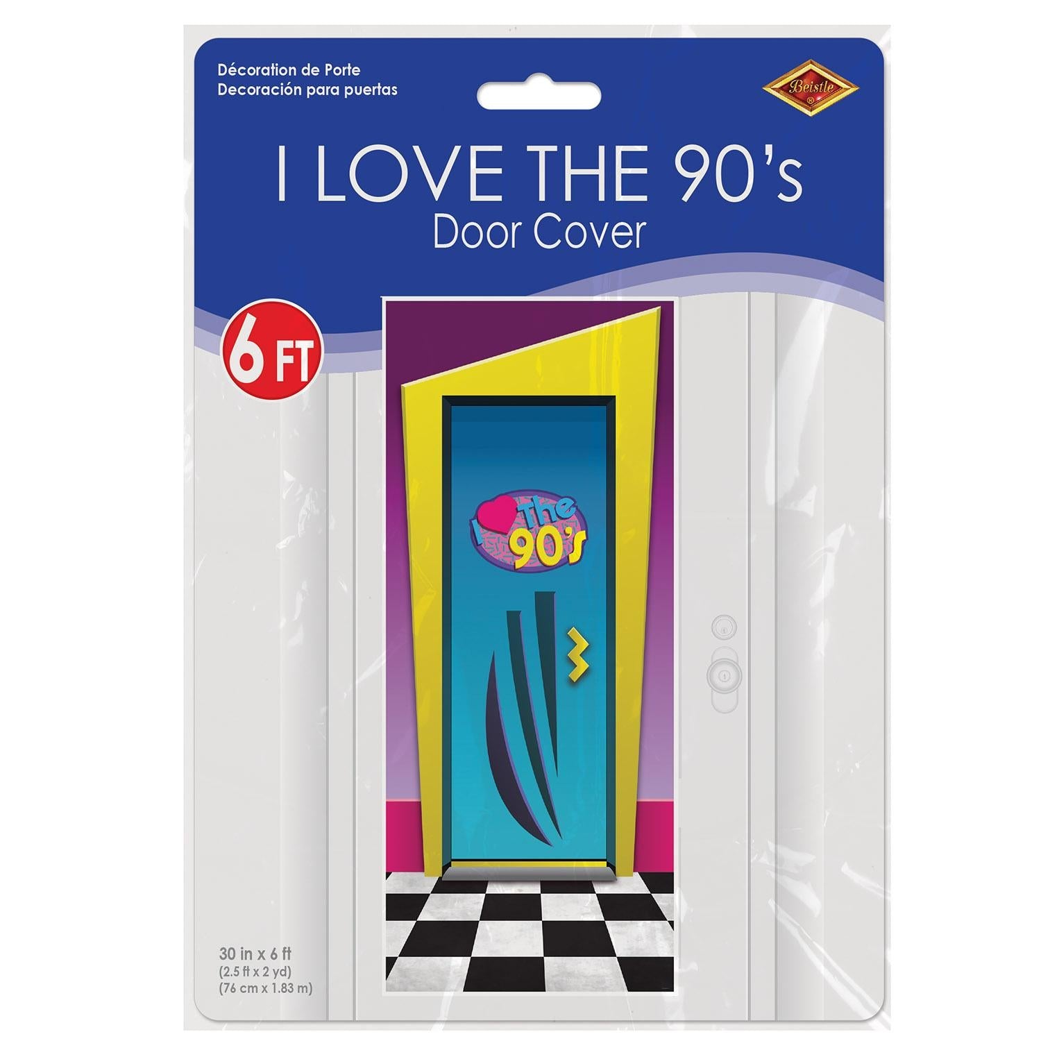 12 Pack Beistle I Love The 90's Party Door Cover - Retro 90s Theme Party Decorations for Birthday, Graduation & Halloween - Perfect for Home, School & Office Decor