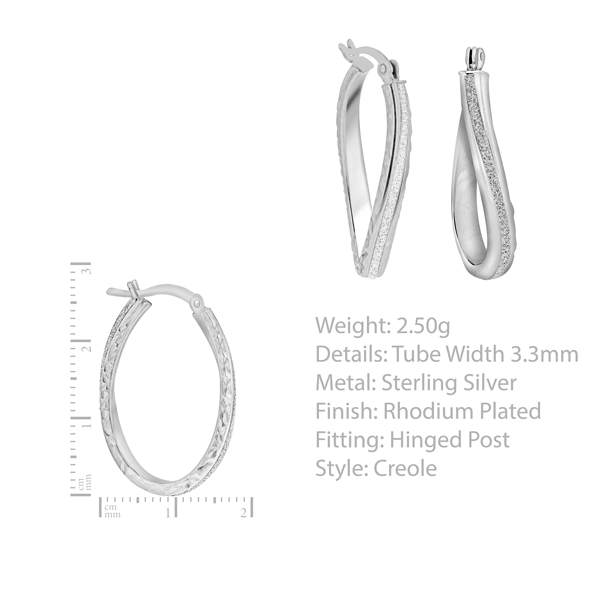 Tuscany Sterling Silver Rhodium Plated Textured Stardust Earrings - Elegant Dangle Earrings for Women, Perfect for Parties, Weddings & Evening Events