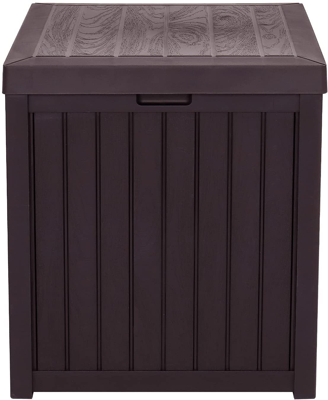 51 Gallon Large Deck Box - Waterproof Outdoor Storage Chest with Lockable Lid & Side Handles | Wood Grain Resin Storage for Patio Furniture, Garden Tools & Pool Toys | Perfect for Backyard, Deck & Poolside Organization