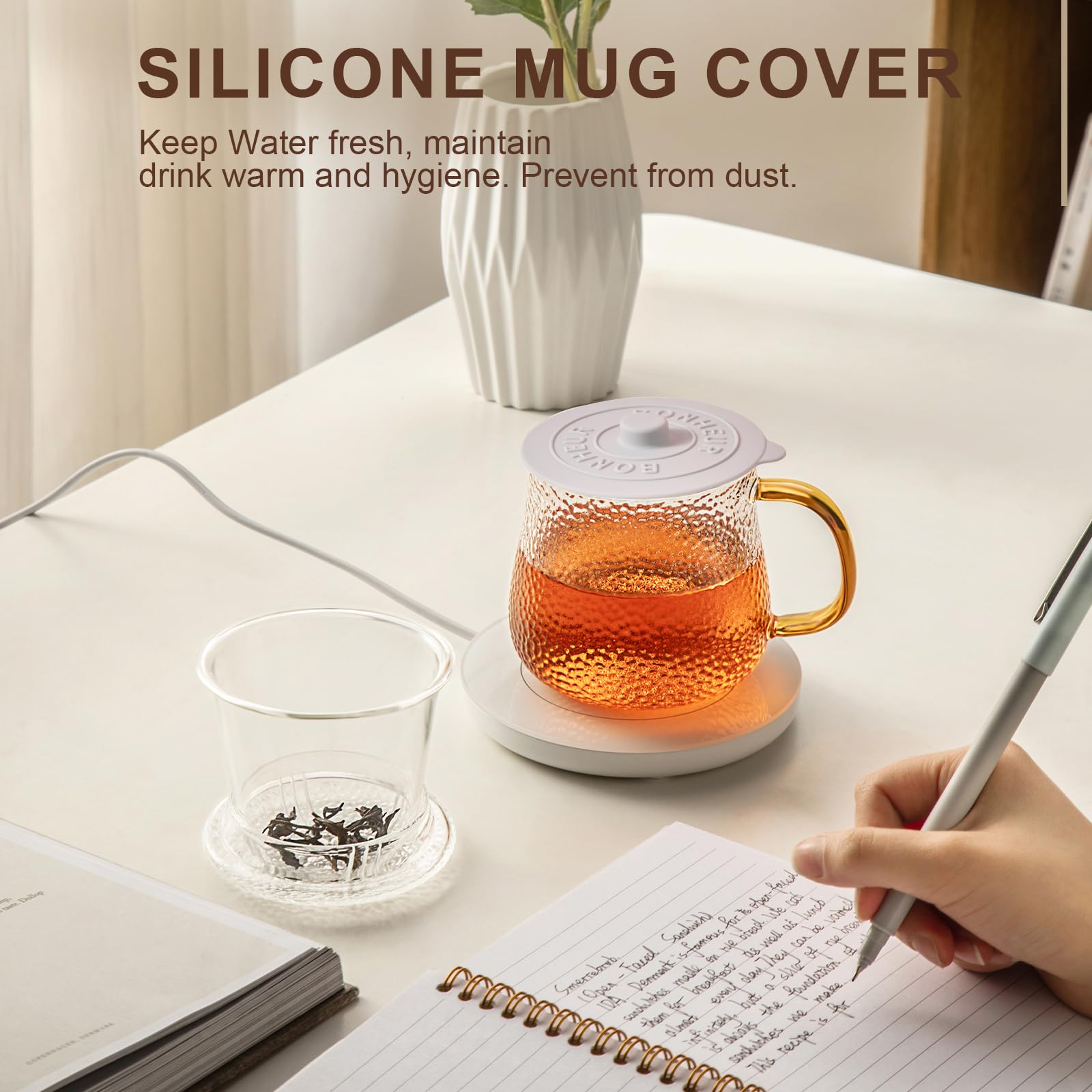 Premium Silicone Cup Covers Set of 3 - Reusable Multicolor Flexible Lids for Mugs, Tea Pots & Coffee Cups - BPA-Free Heat-Resistant Drink Covers for Hot Beverages at Home, Office or Travel