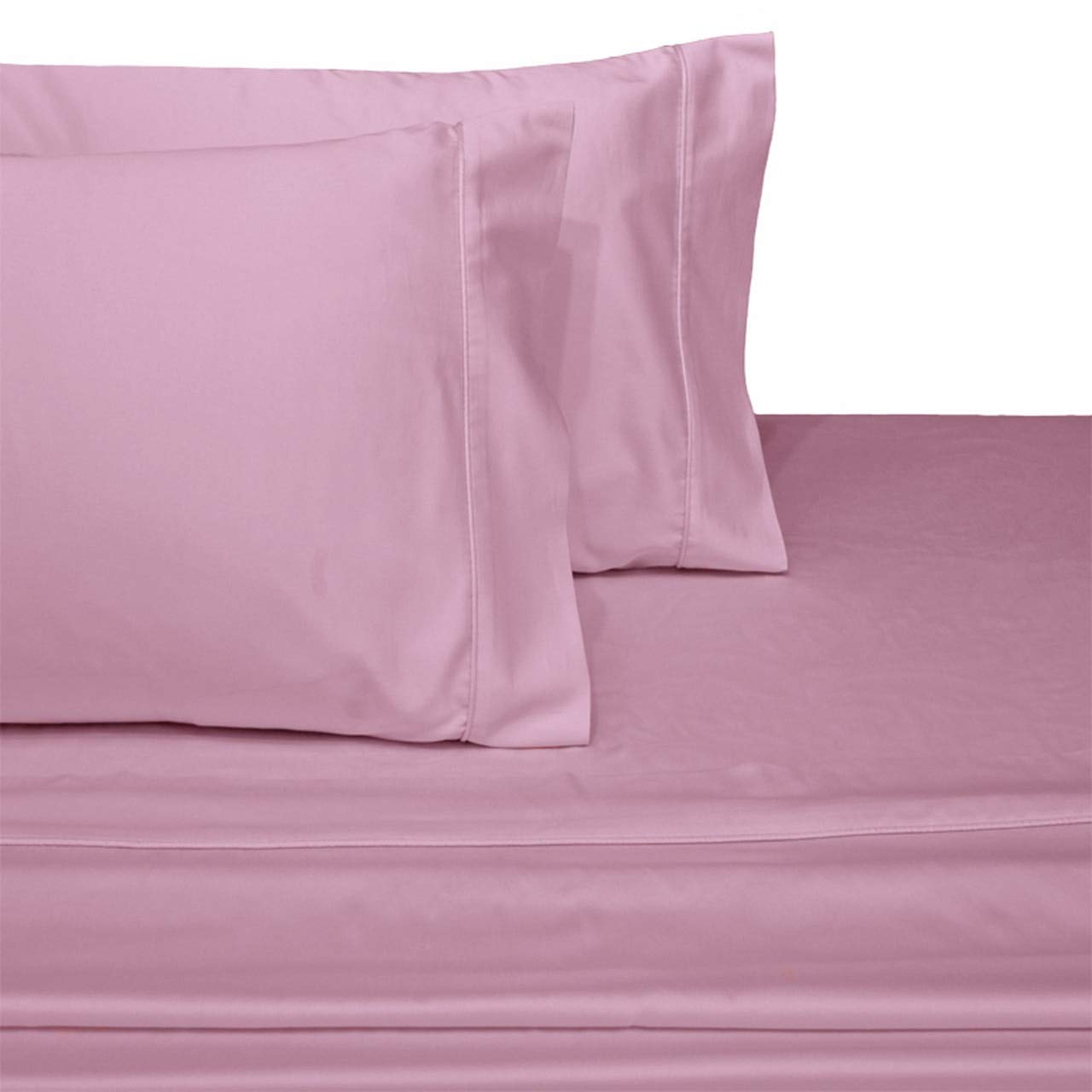 Split-King Size 100% Cotton Sheets Set - 2 Twin-XL Fitted Sheets with Deep Pockets, Lilac Color, Cool Sateen Weave for Superior Comfort | Perfect for Master Bedrooms, Guest Rooms & Hot Sleepers
