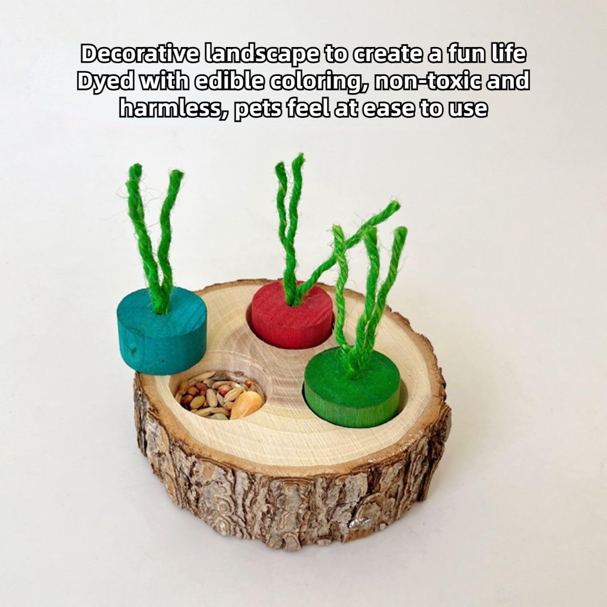 3-in-1 Wooden Small Animal Foraging Toys - Interactive Treat Dispenser Enrichment Toys for Guinea Pigs, Hamsters, Rabbits, Chinchillas, Rats & Gerbils (Colorful) - Stimulate Natural Foraging Instincts & Keep Pets Entertained