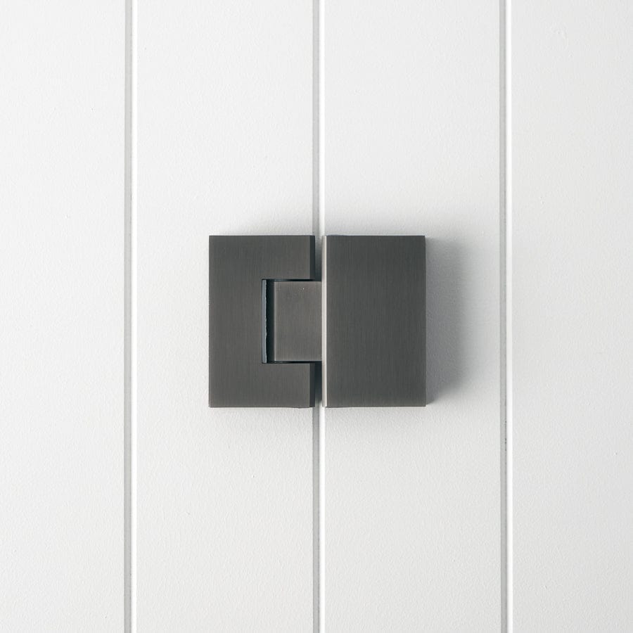 Premium Gunmetal Shower Hinge for Glass to Glass Installation - Perfect for Bathroom, Shower Door, and Frameless Glass Panel Applications