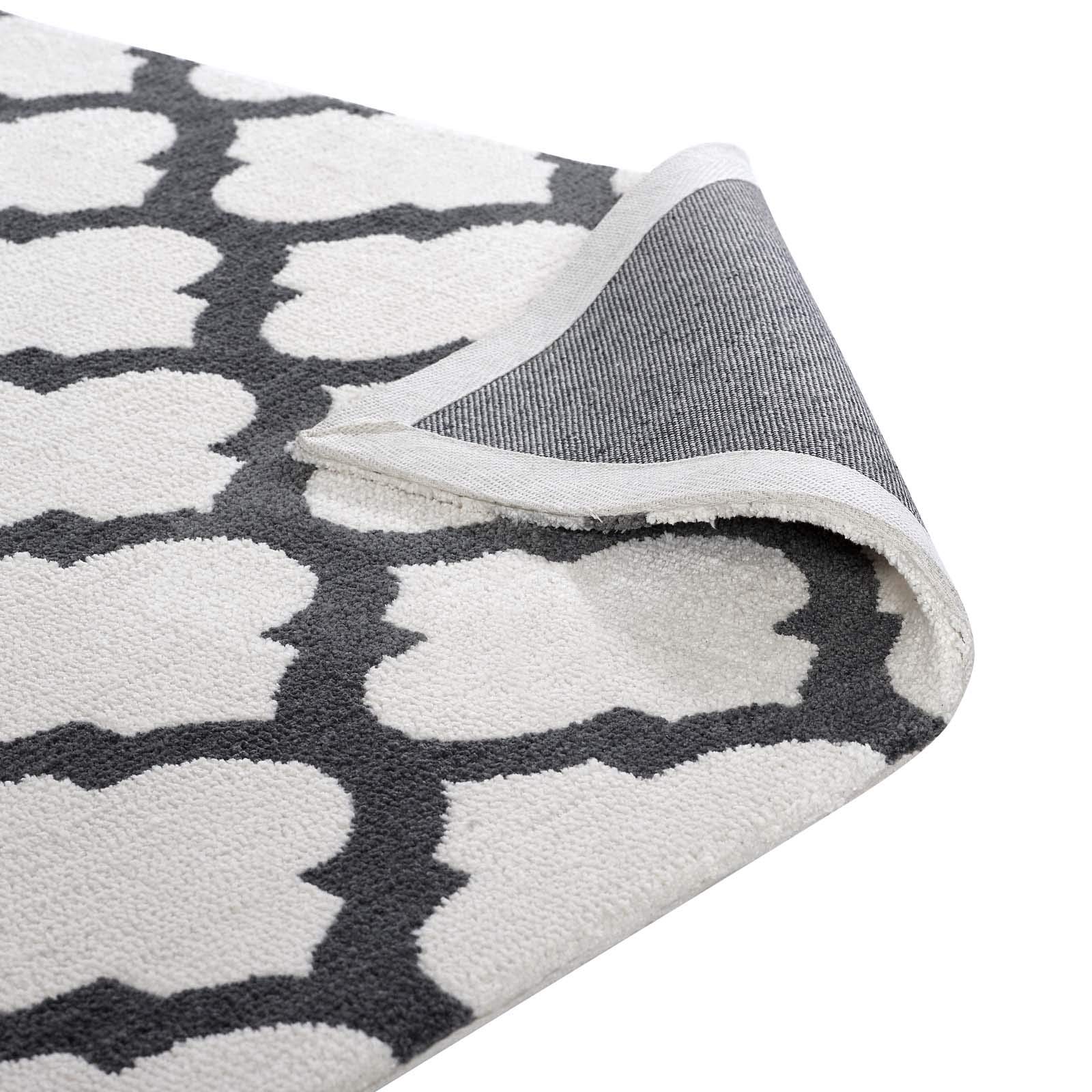 Modern Contemporary Living Room Area Rug - Soft Fabric Carpet in Multi-Gray Shades for Lounge, Bedroom & Home Decor