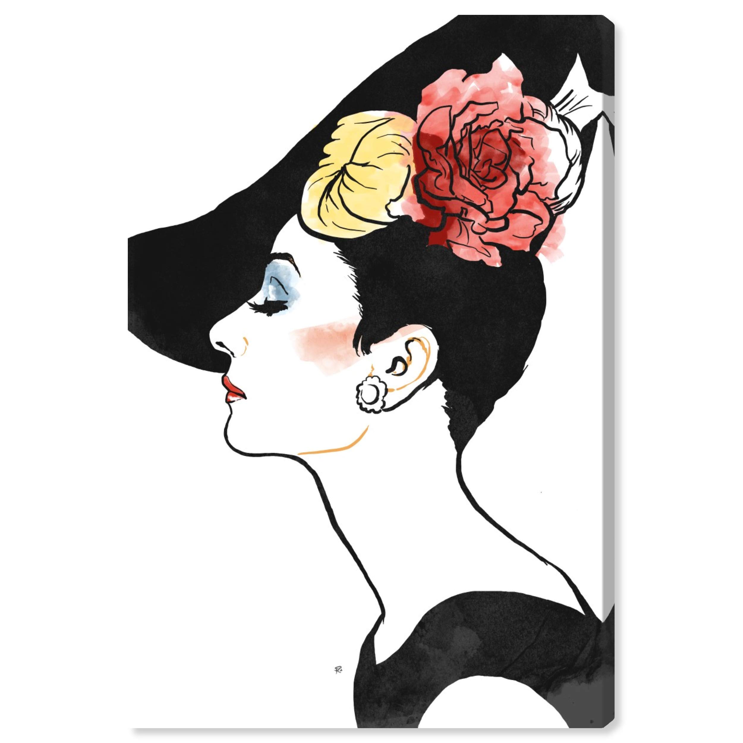 Oliver Gal Artist Co. 'Hats and Glam' Fashion Wall Art Canvas Print - 20x30 Inches Black & Red Home Decor - Perfect for Living Room, Bedroom & Office Wall Decoration