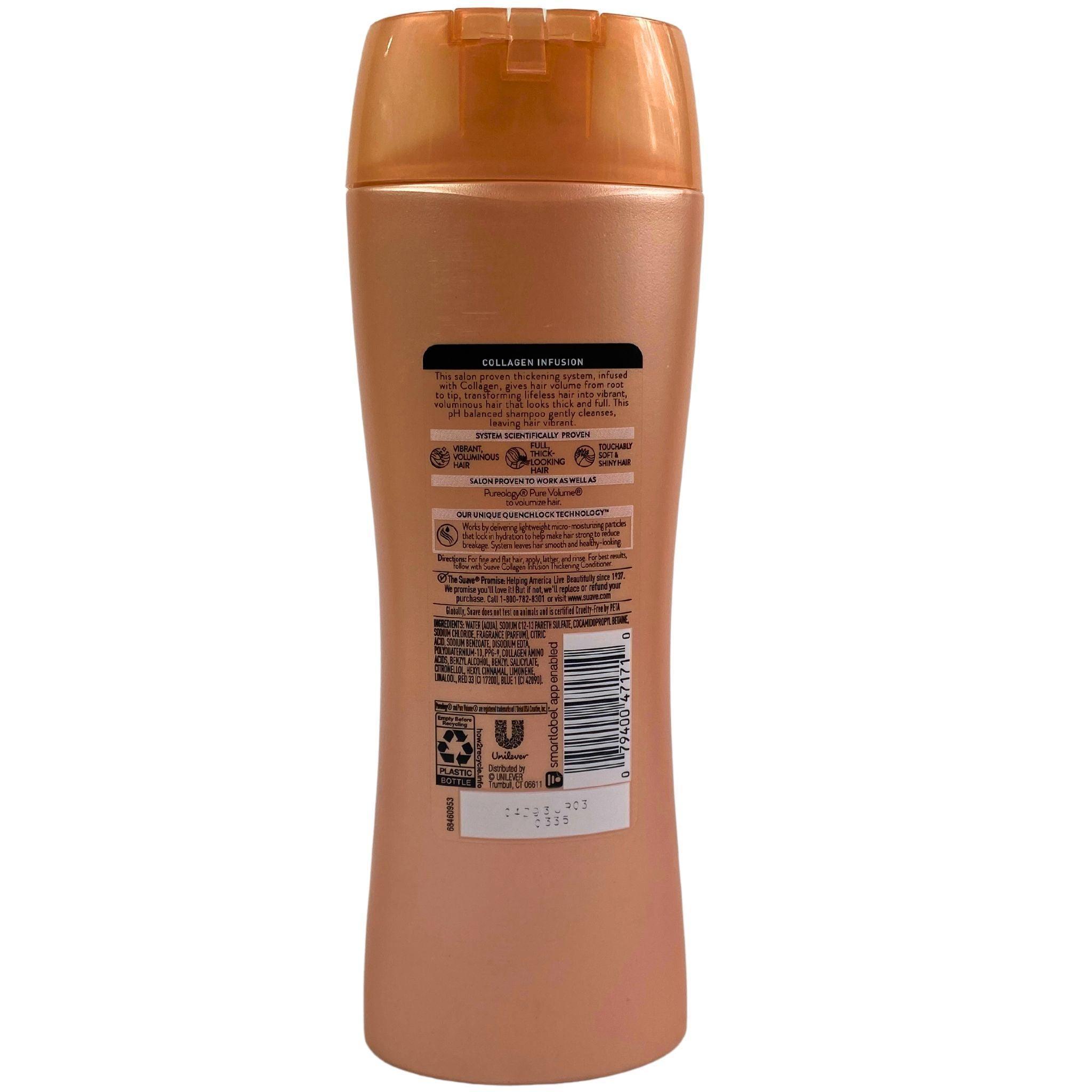 Suave Collagen Infusion Thickening Shampoo for Fine Hair - 12.6 oz (48 Pack Bulk) - Volumizing & Strengthening Hair Care for Daily Use at Home or Salon