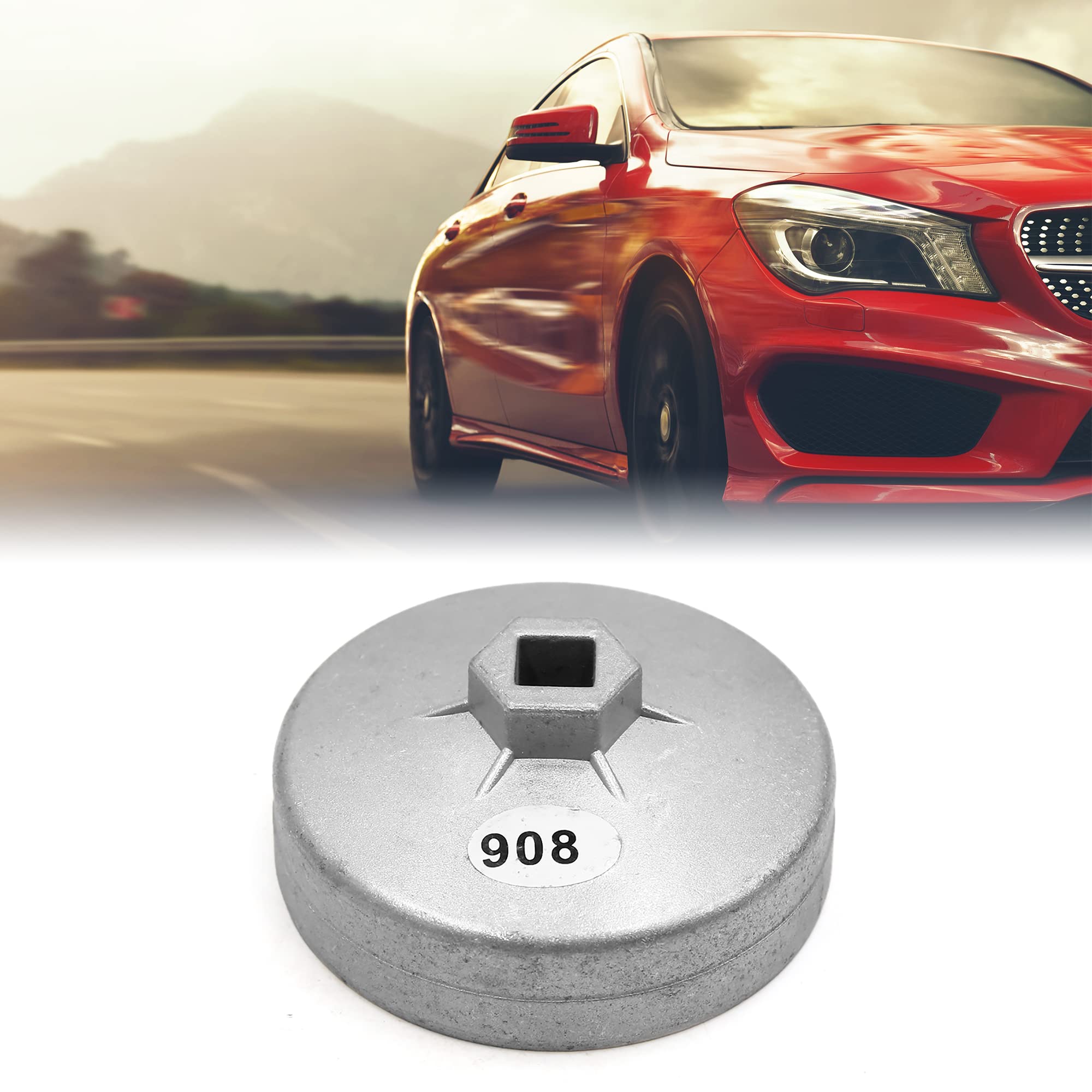 uxcell 90mm 15 Flutes Metal Oil Filter Cap Wrench Socket Remover Tool for Auto Car - Professional Automotive Oil Change & Filter Removal Tool for DIY Mechanics & Car Maintenance