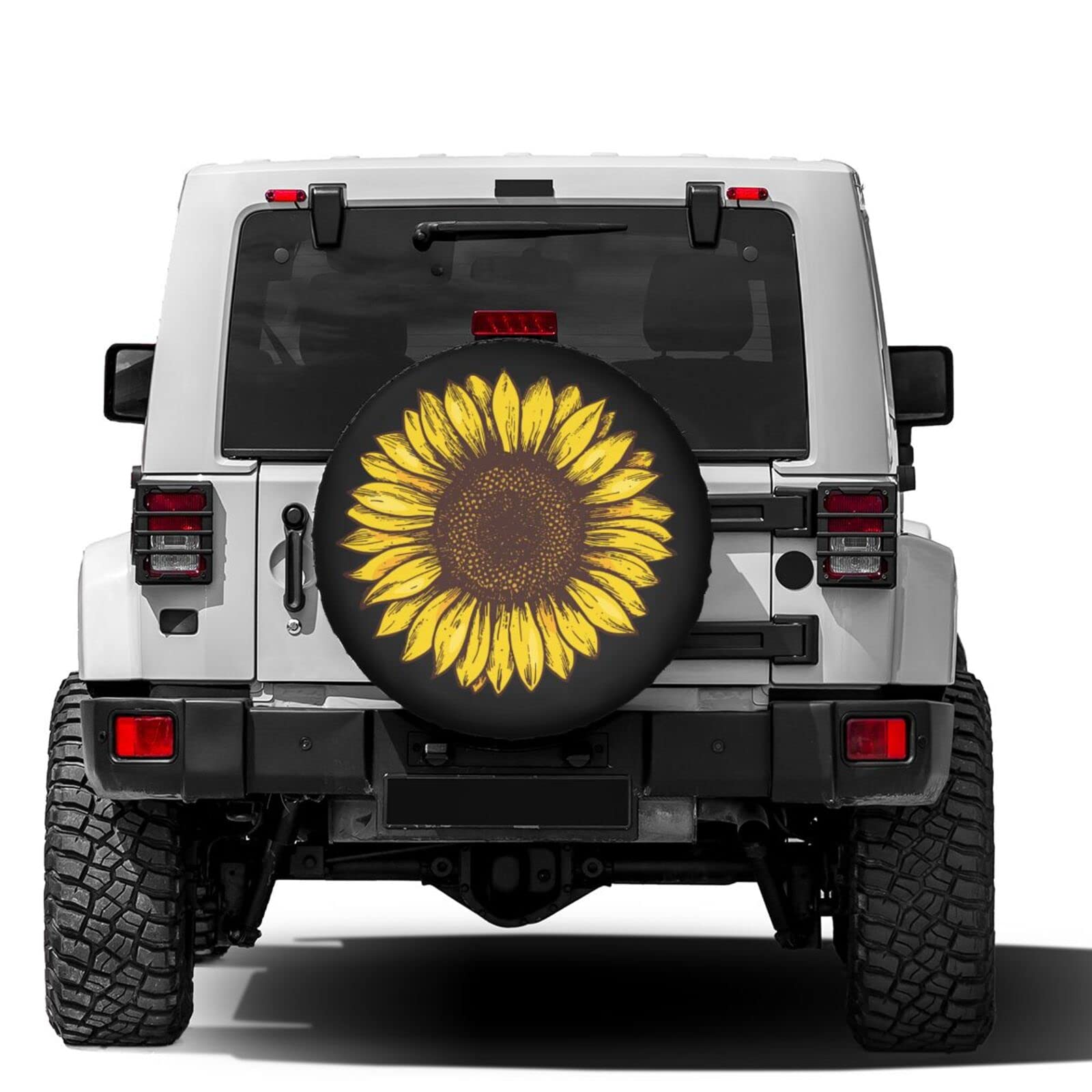 Retro Sunflower Spare Tire Cover - 14 Inch Dust-Proof Wheel Protector for Trailers, RVs, SUVs & More | Perfect for Outdoor Adventures & Road Trips