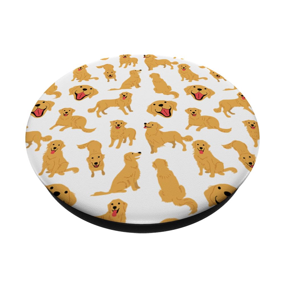 Golden Retriever Dog Lover Gift - Custom Dog Pattern PopSockets PopGrip for iPhone & Android | Perfect Gift for Puppy Owners, Pet Lovers & Dog Parents - Use at Home, Office or Travel