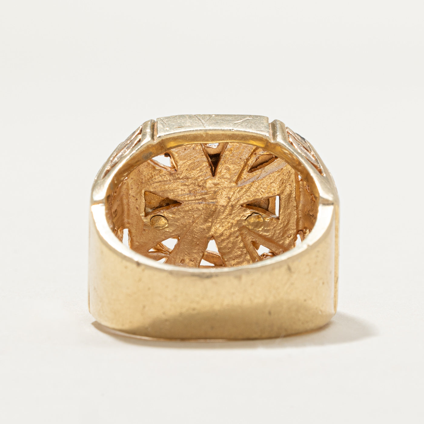 10K Yellow Gold Two Knights Templar Ring for Men - Size 9.25 | Medieval Crusader Jewelry, Historical Replica, Gift for History Lovers | Perfect for Renaissance Fairs, Cosplay & Special Occasions