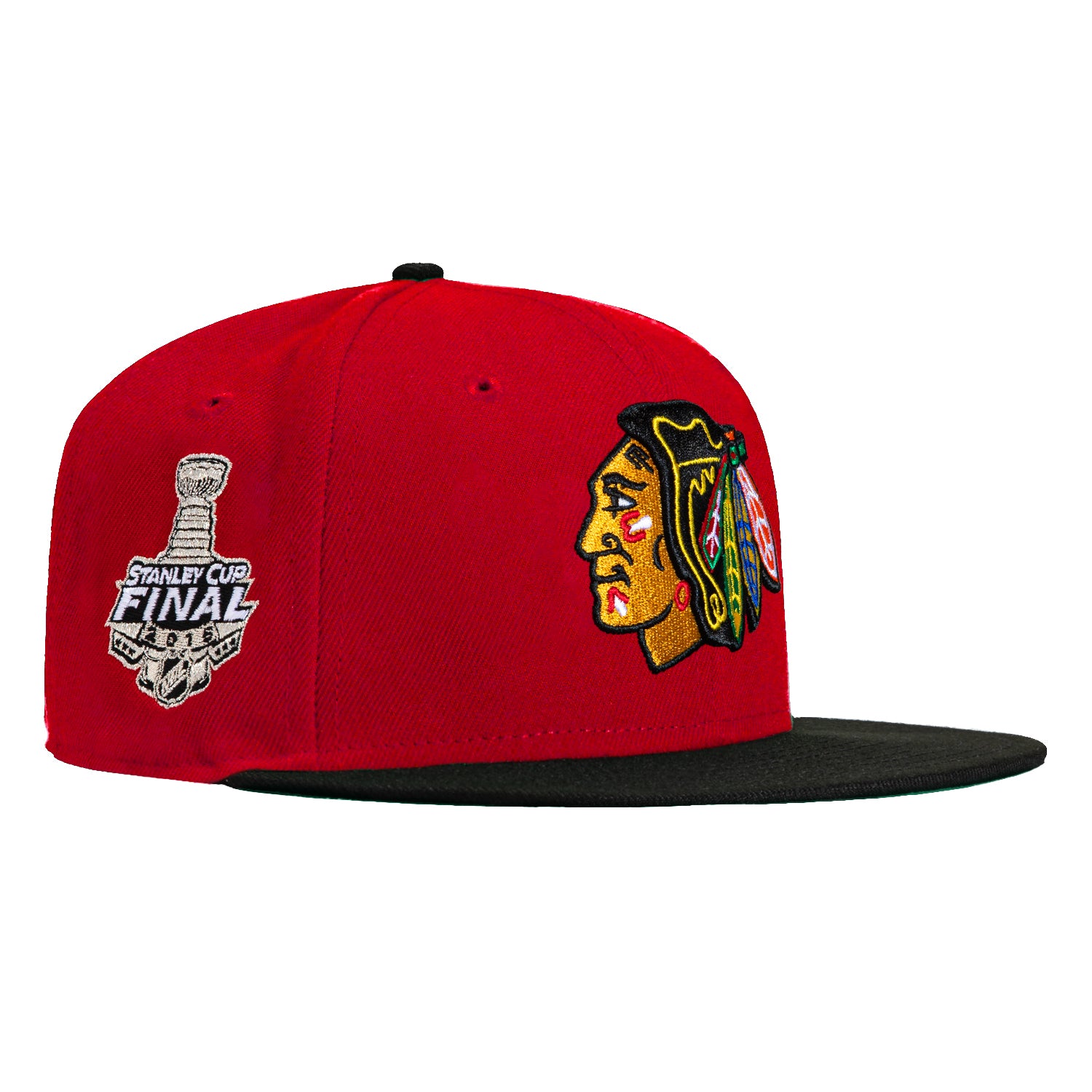 New Era 59Fifty Chicago Blackhawks 2015 Stanley Cup Patch Snapback Hat - Red & Black NHL Hockey Cap for Men & Women - Perfect for Games, Fan Gear & Sports Collectibles