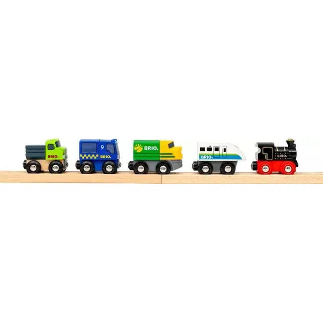 BRIO Mini Trains & Vehicles Set - Wooden Toy Train Collection for Kids - Perfect for Pretend Play, Birthday Gifts & Early Learning Development