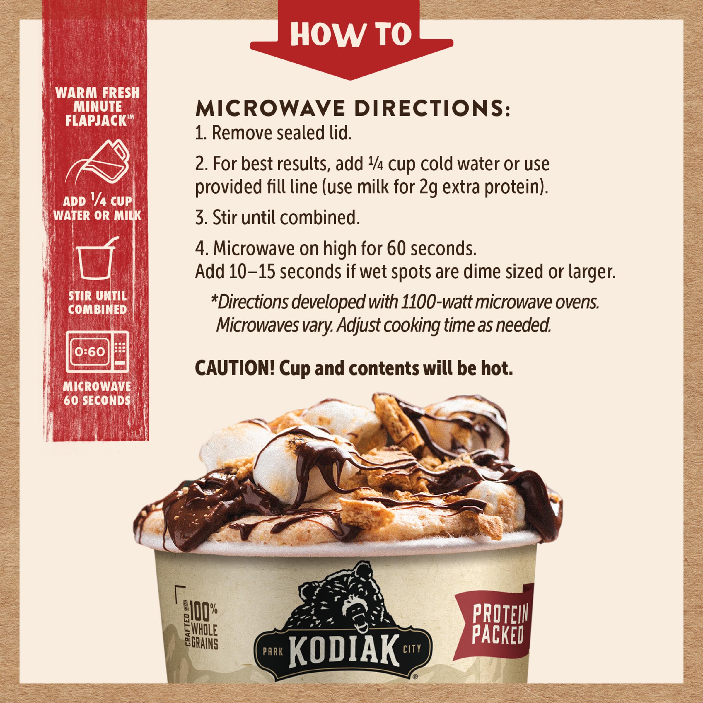 Kodiak Cakes Pancake On the Go - S'mores Flavor, 2.36 oz (Pack of 12) | Protein Packed Breakfast for Camping, Hiking & Quick Morning Meals
