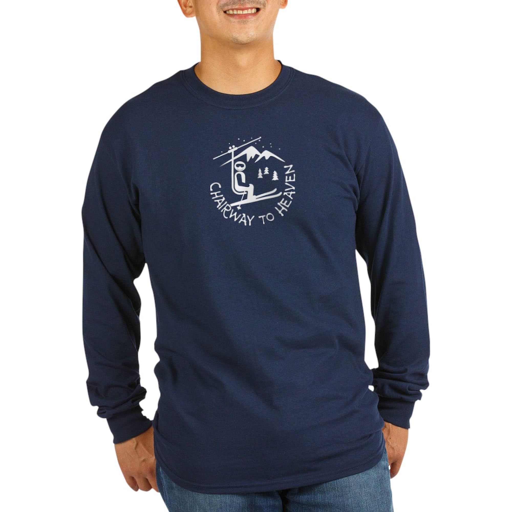 Chairway to Heaven Long Sleeve Dark T-Shirt for Men | Comfortable Crewneck Tee for Casual Wear, Gifts & Everyday Outfits
