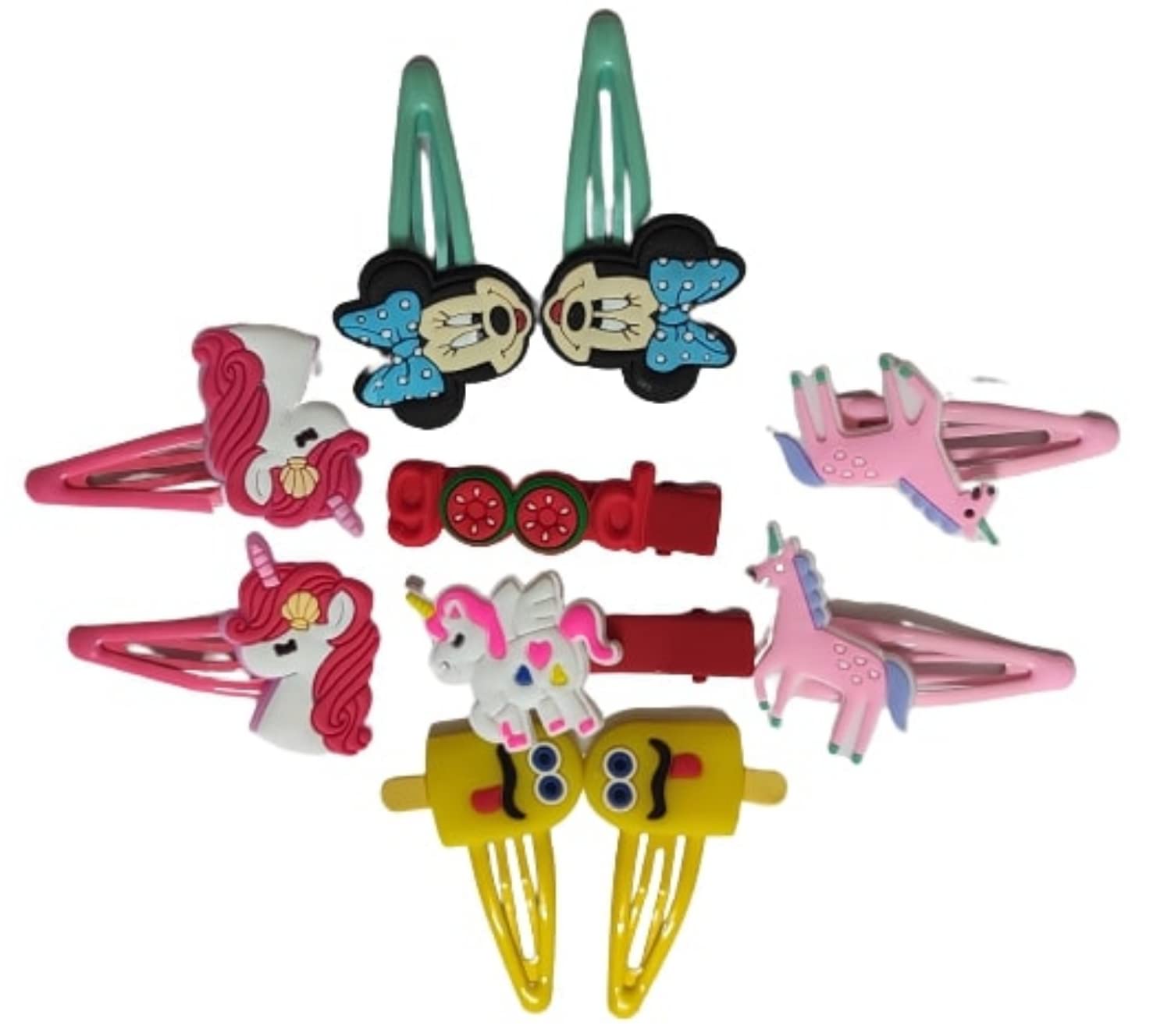 8 Pcs Tic Tac Hair Clips & 2 Pcs Side Clips for Girls - Colorful Kids Hair Accessories Set for School, Parties & Daily Styling (Multicolor)