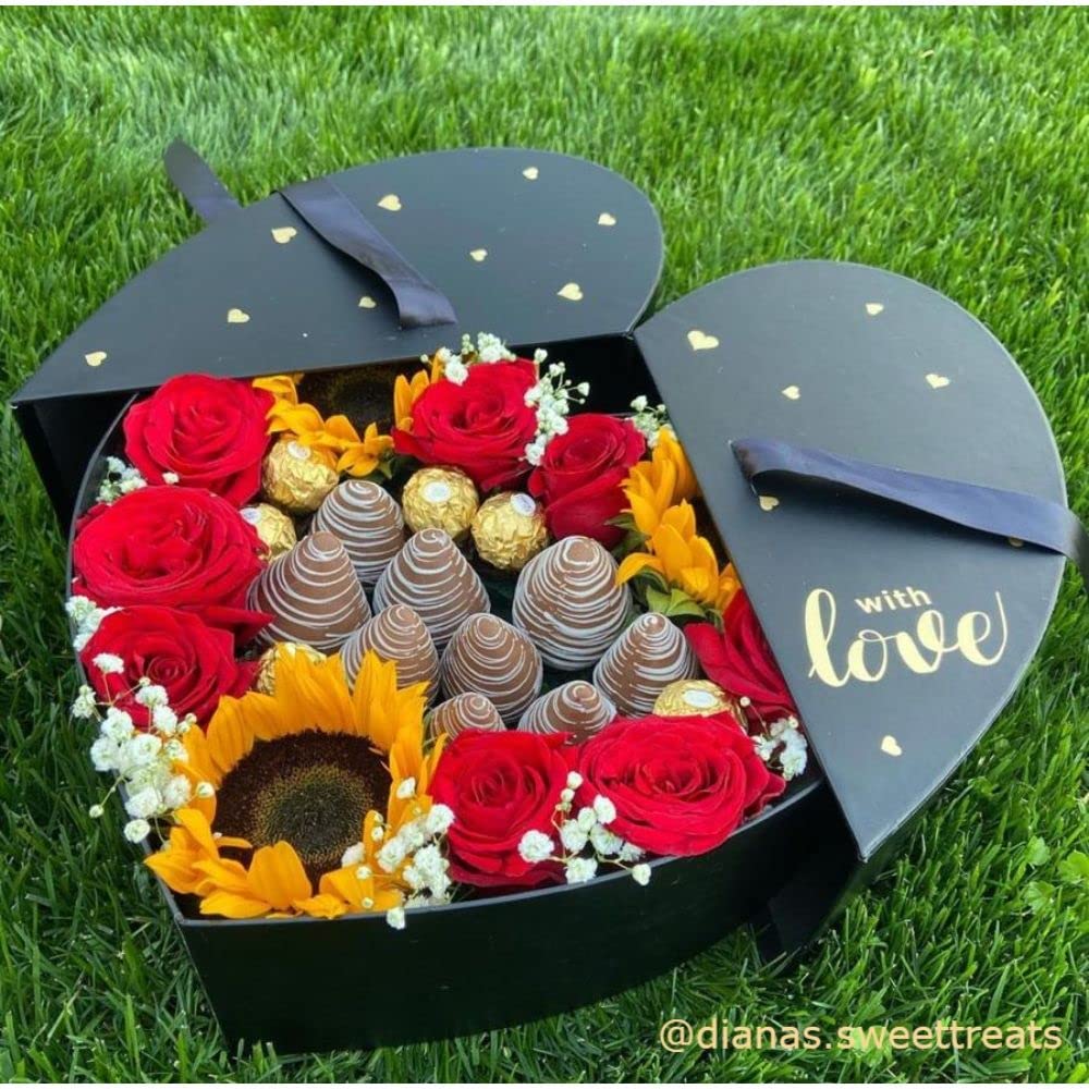 Luxury European Style Heart Shaped Flower Box - Elegant Floral Gift Box for Bouquets & Arrangements | Perfect for Valentine's Day, Weddings & Romantic Gifts