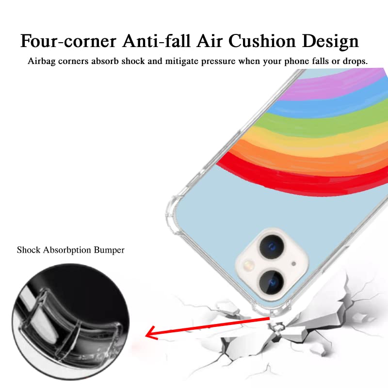 Rainbow iPhone 13 Case - Aesthetic Soft TPU Phone Cover for Women & Men | Unique Bumper Protection | Perfect for Everyday Use, Travel & Gift Giving