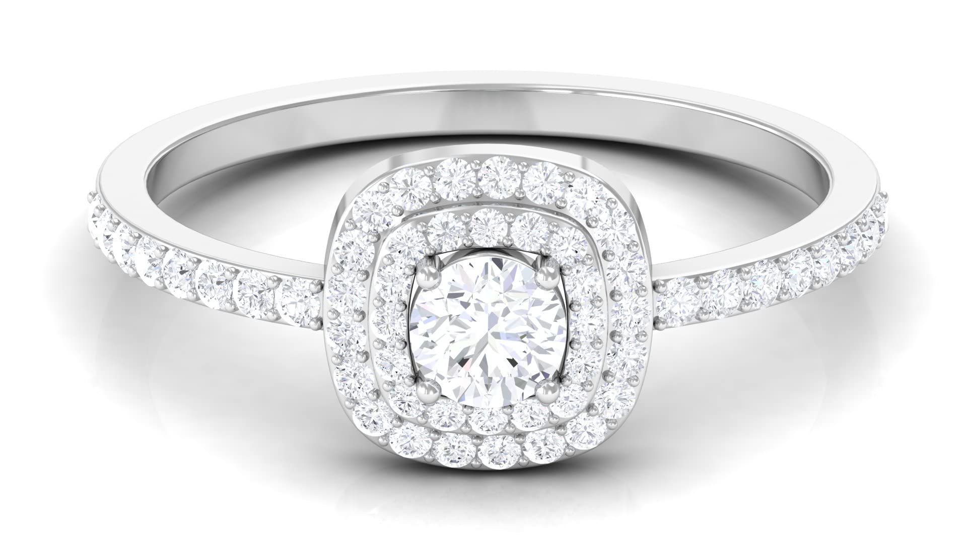 1 CT Classic Moissanite Engagement Ring for Women - Double Halo Design in 14K Solid Gold - Perfect for Proposals, Anniversaries & Wedding Bands