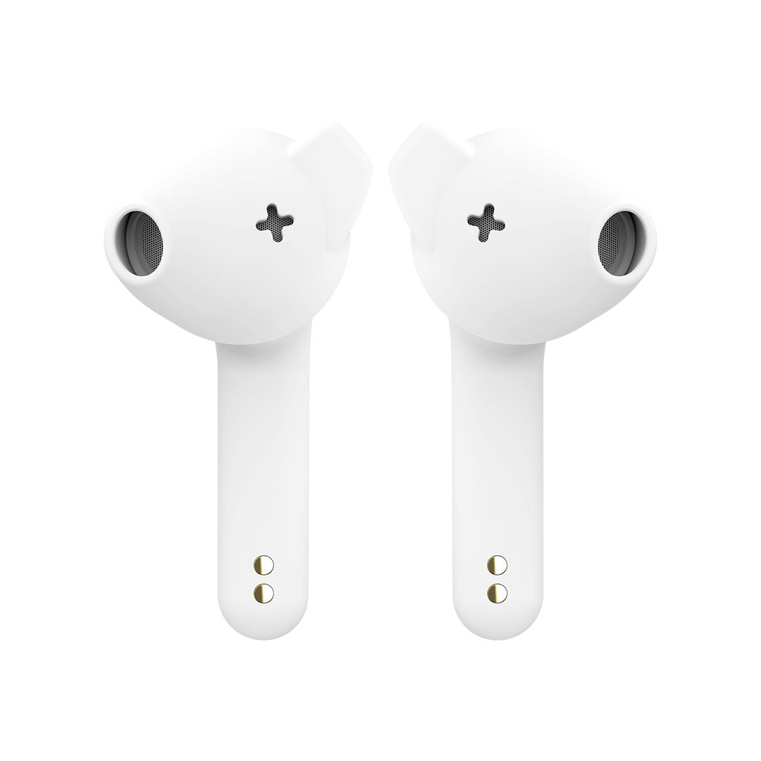Defunc True Basic True Wireless Earbuds - White | Bluetooth Headphones for Gym, Running & Work | Sweatproof & Lightweight