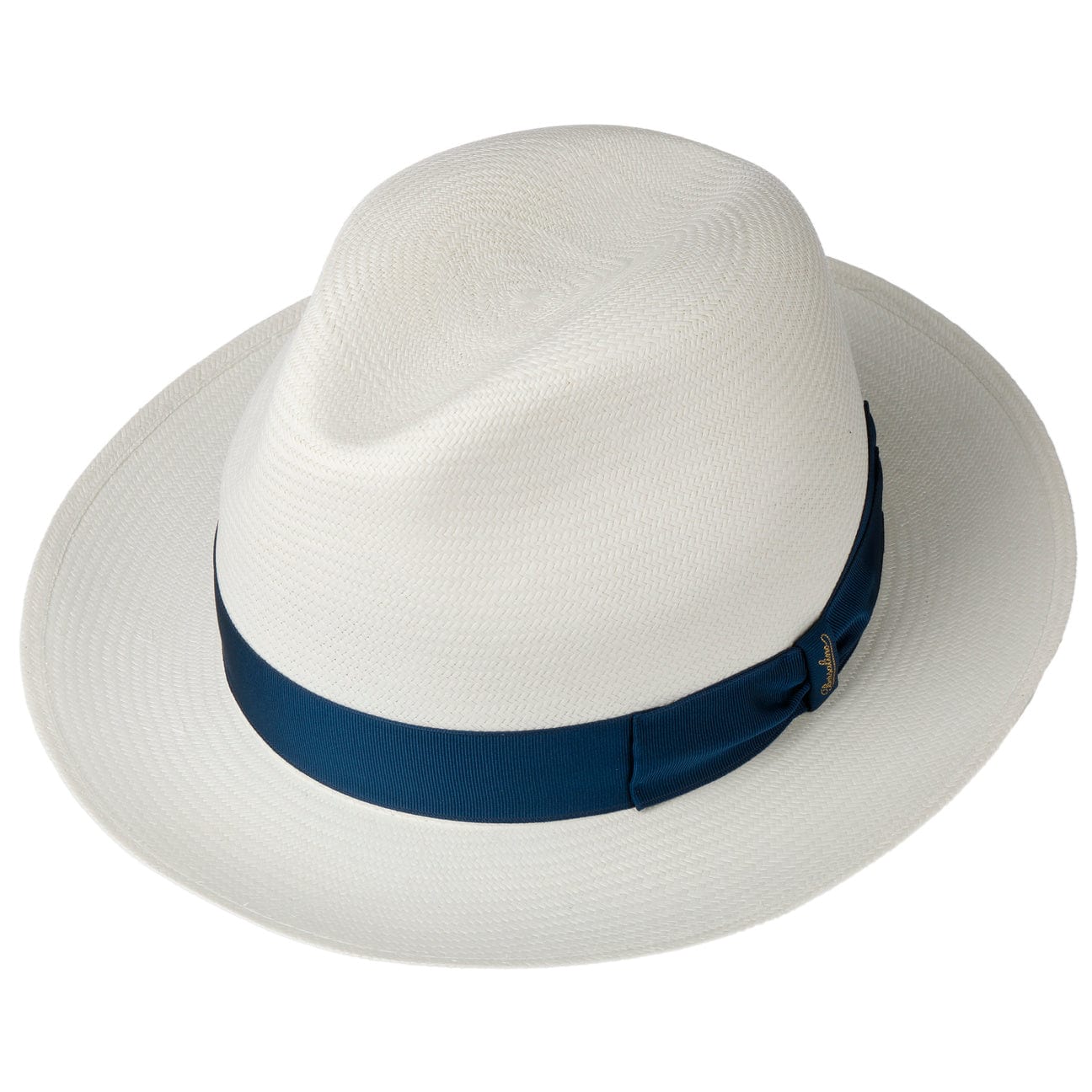 Borsalino Small Panama Hat with Grosgrain Trim - Classic Summer Straw Hat for Women, Beach Vacation, Garden Party & Outdoor Events